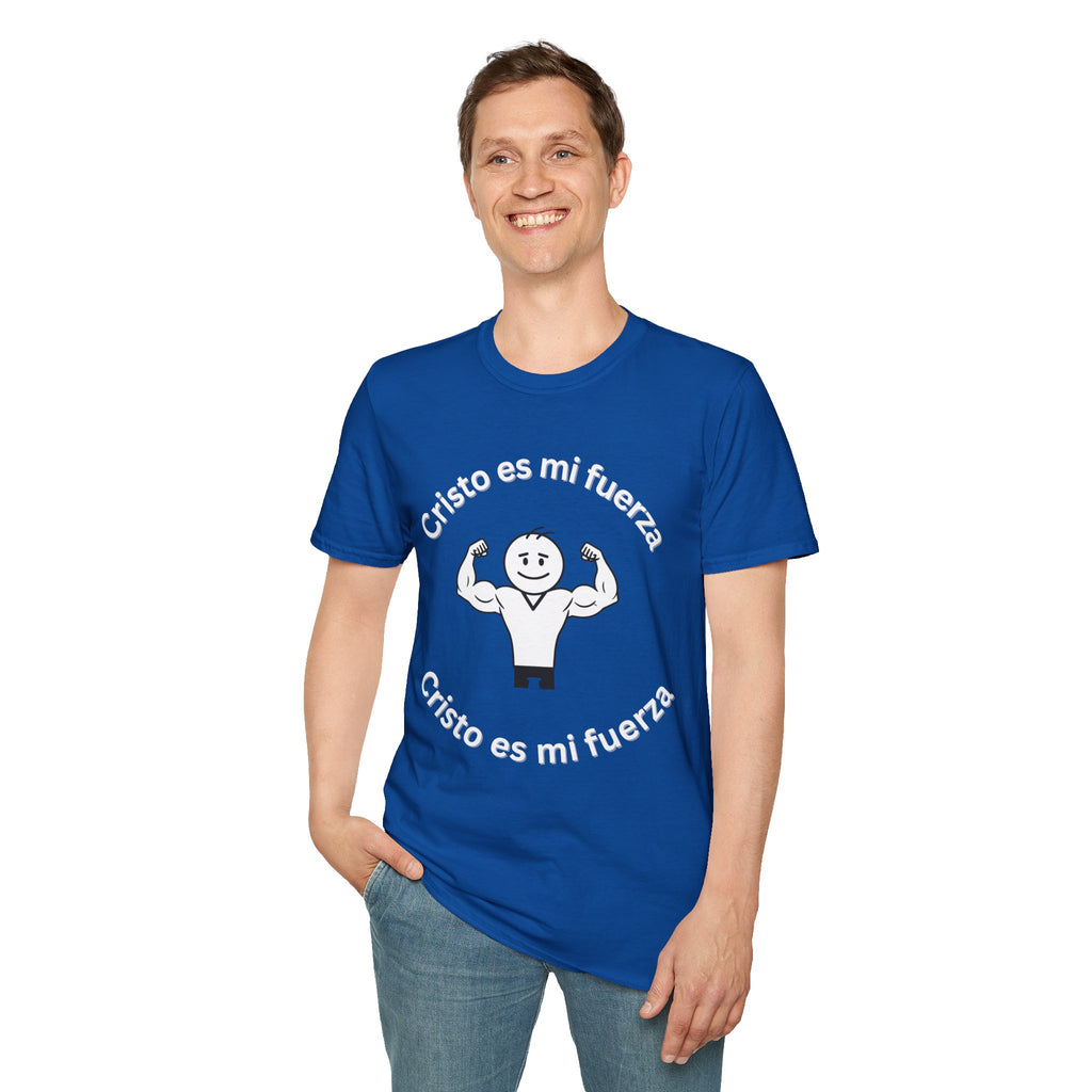 Camiseta cristiana de fuerza — Camiseta de entrenamiento de fe "Cristo es mi fuerza"