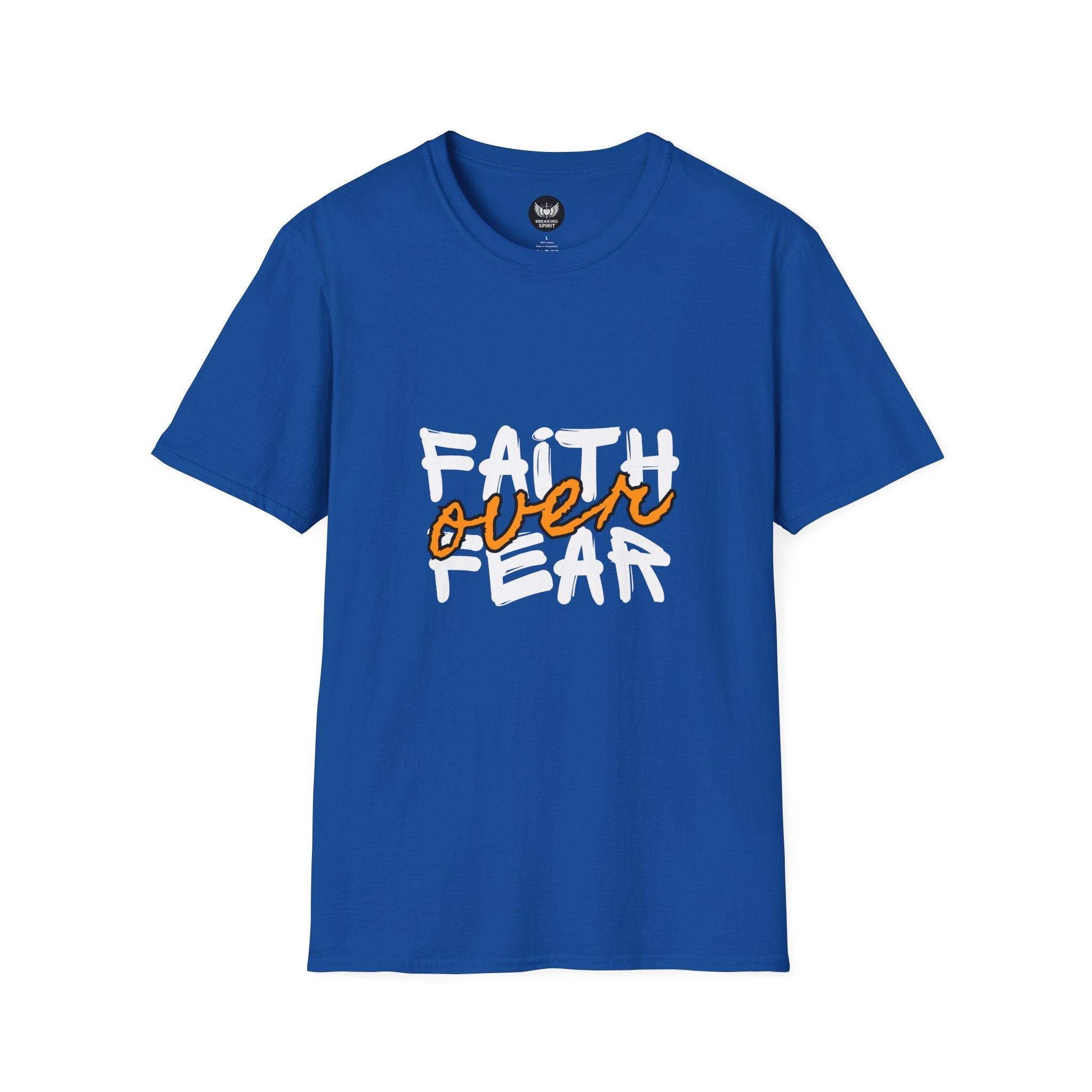 Camiseta Fe sobre Miedo | Tipografía Cristiana Inspiradora