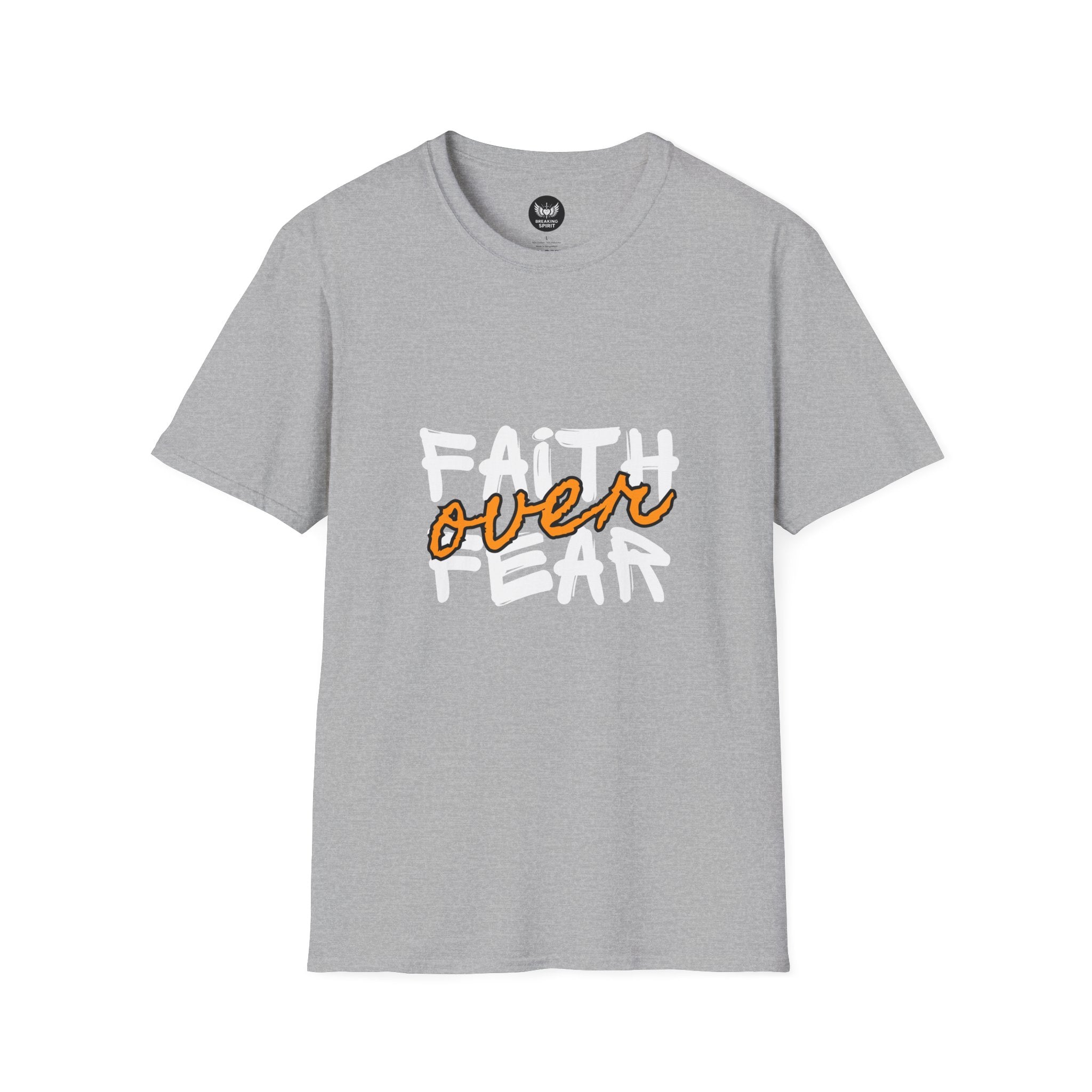 Camiseta Fe sobre Miedo | Tipografía Cristiana Inspiradora