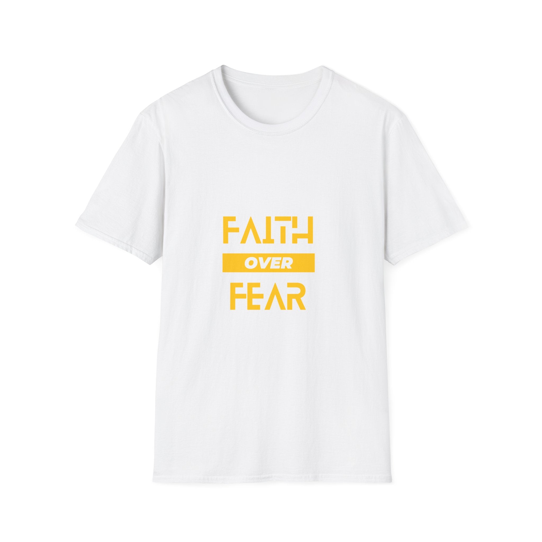 Camiseta "Fe sobre Miedo" | Camiseta Cristiana con Letras Amarillas