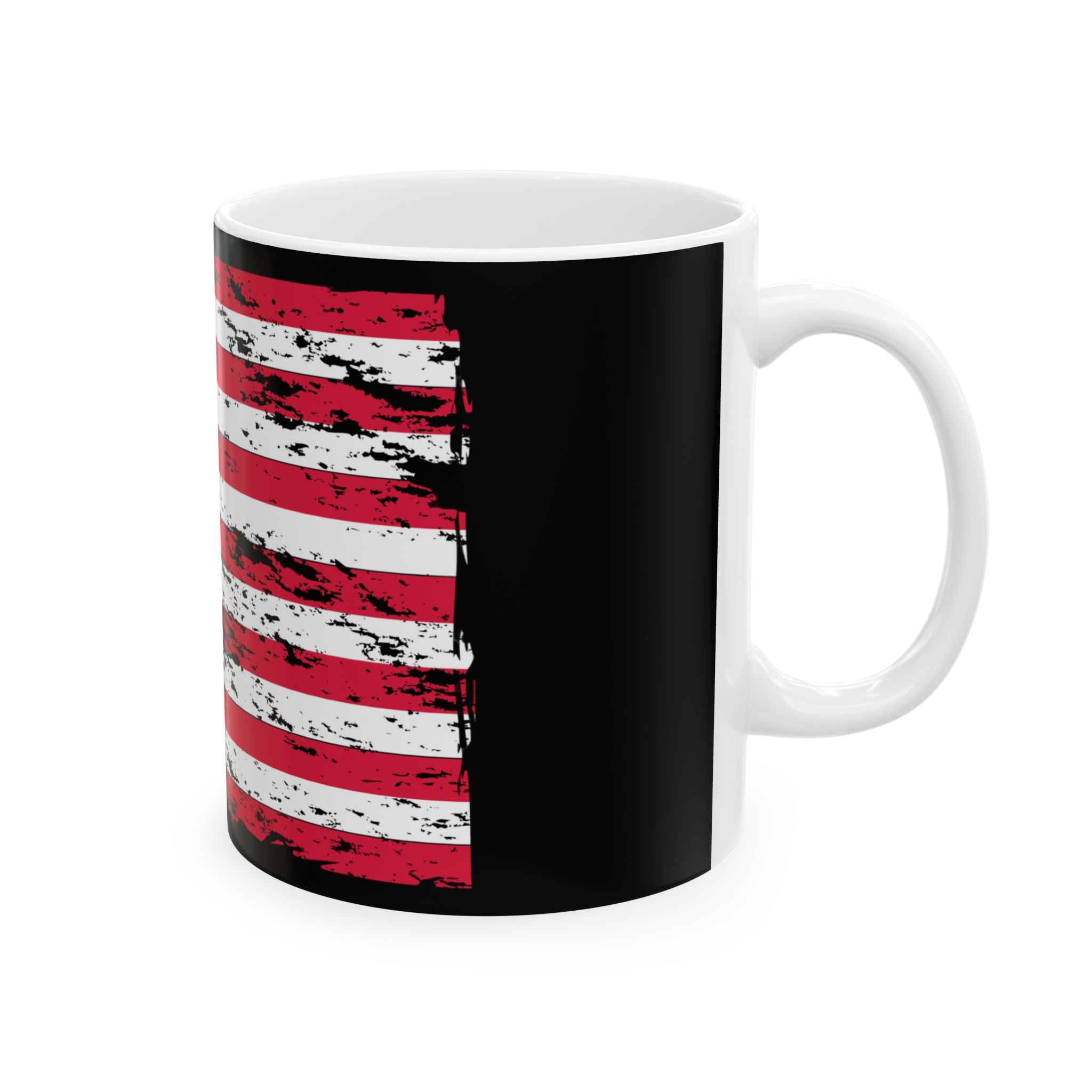 Distressed American Flag Ceramic Mug — Patriotic Coffee Cup (11oz & 15oz)