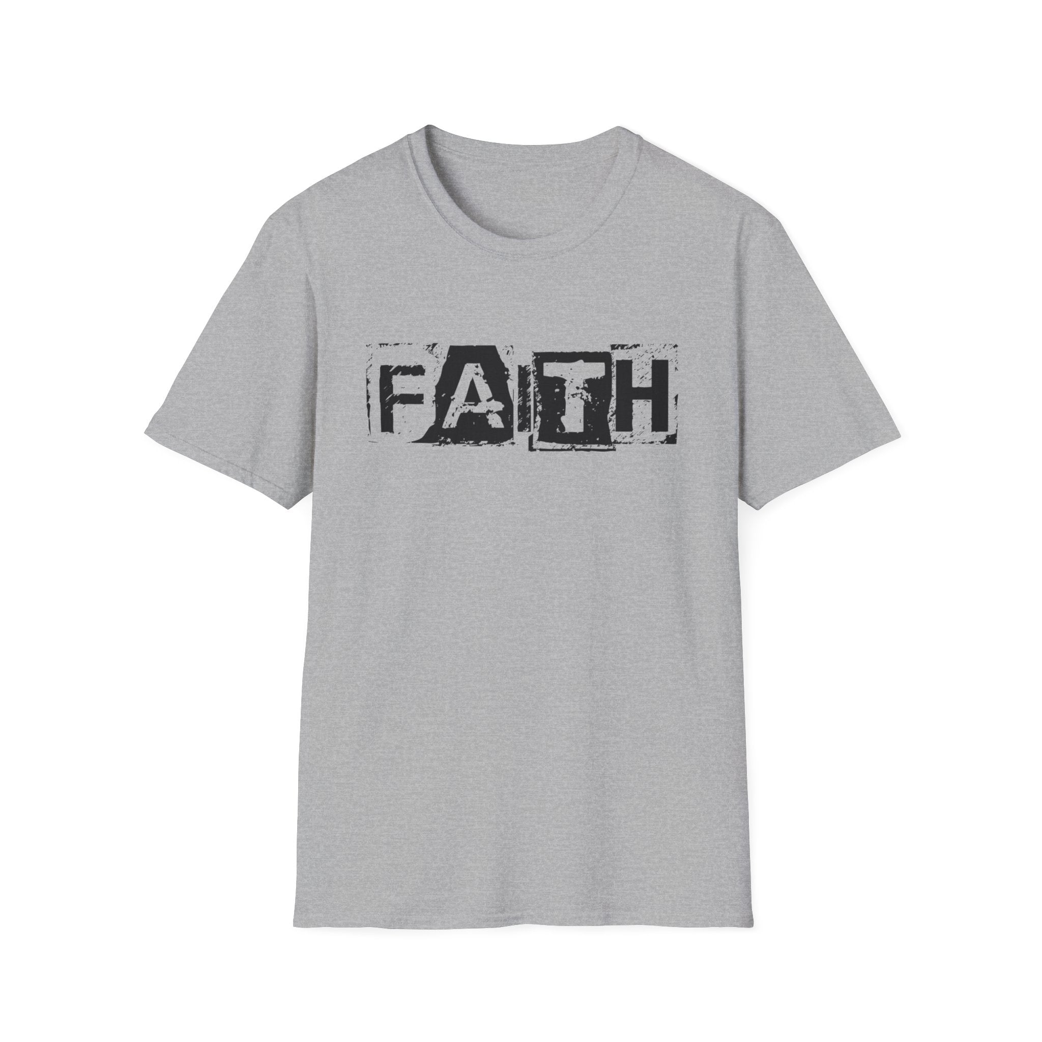 Faith Distressed Block T-Shirt — Christian Inspirational Graphic Tee