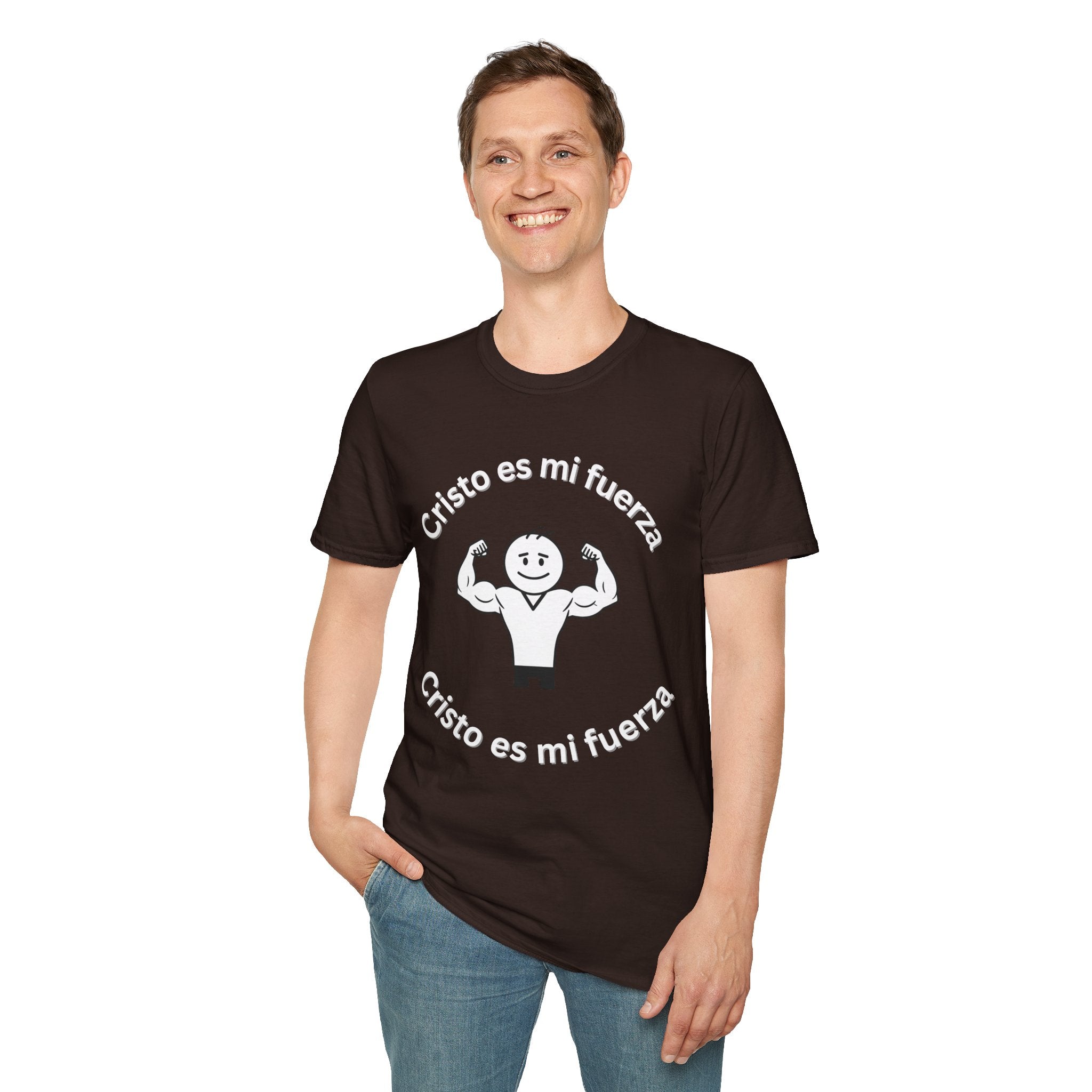 Camiseta cristiana de fuerza — Camiseta de entrenamiento de fe "Cristo es mi fuerza"