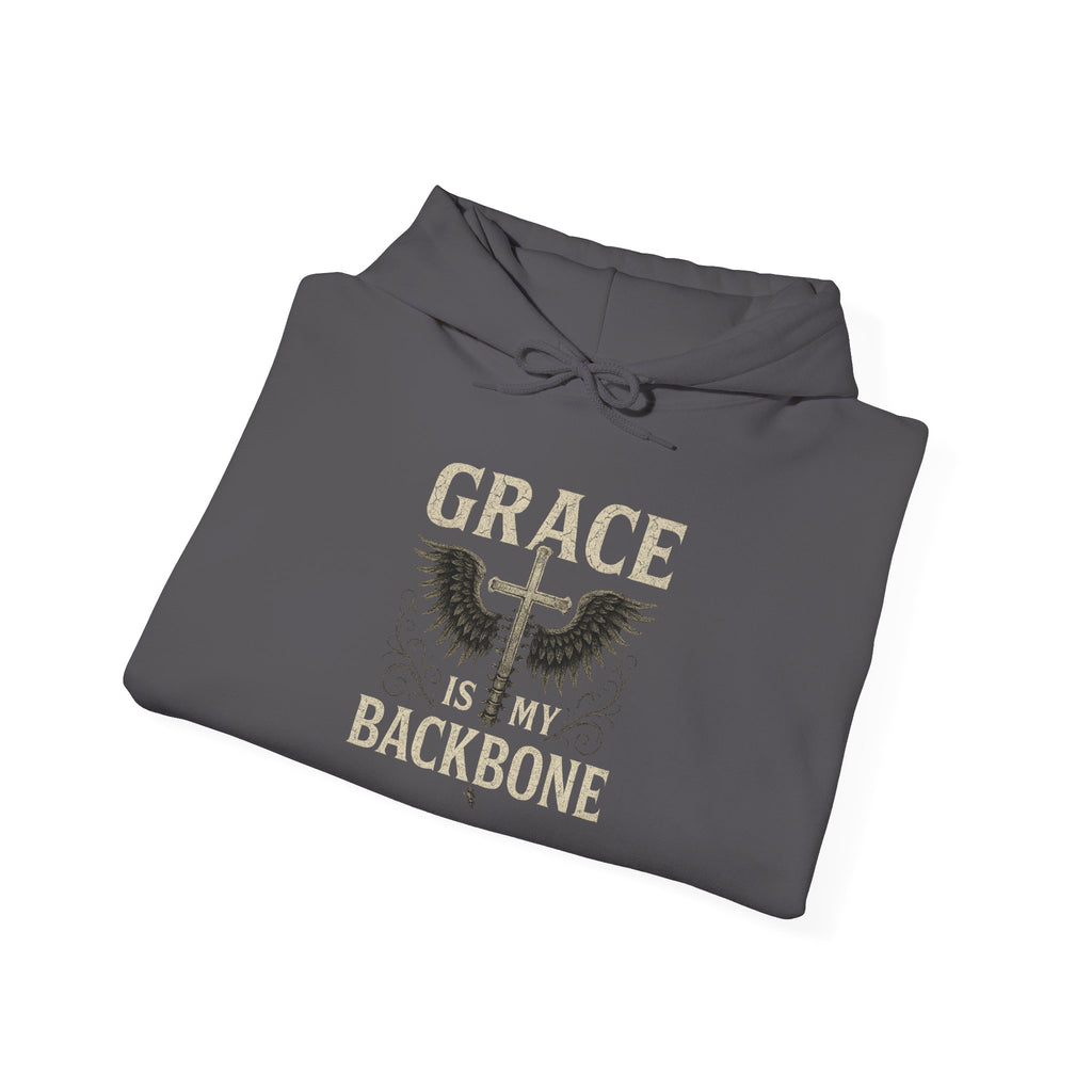 Sudadera con capucha Grace Is My Backbone | Sudadera con capucha con estampado Faith Wings