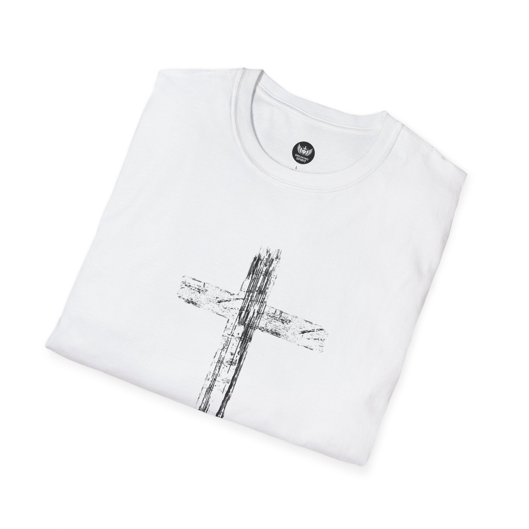 Christian Cross T-Shirt — Minimal Grunge Faith Tee