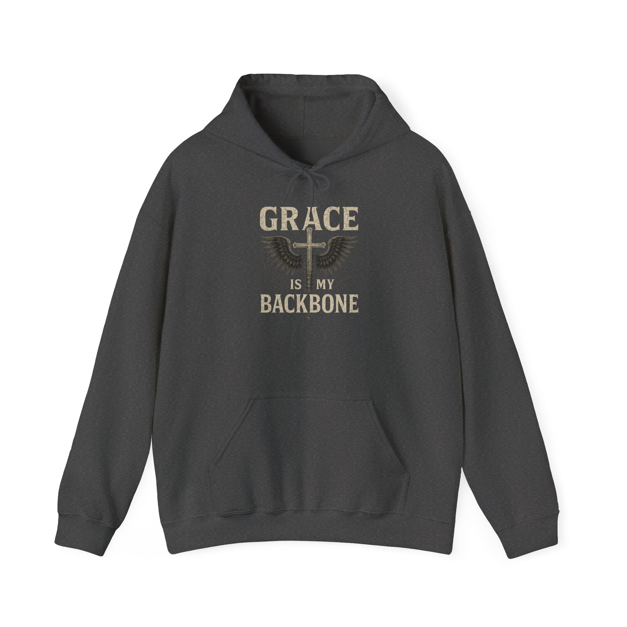 Sudadera con capucha Grace Is My Backbone | Sudadera con capucha con estampado Faith Wings
