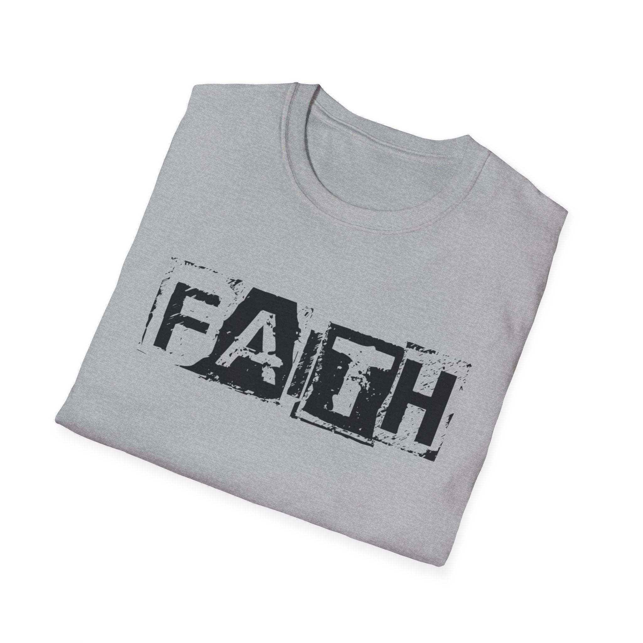 Camiseta Faith Distressed de Bloque — Camiseta Cristiana Gráfica Inspiradora