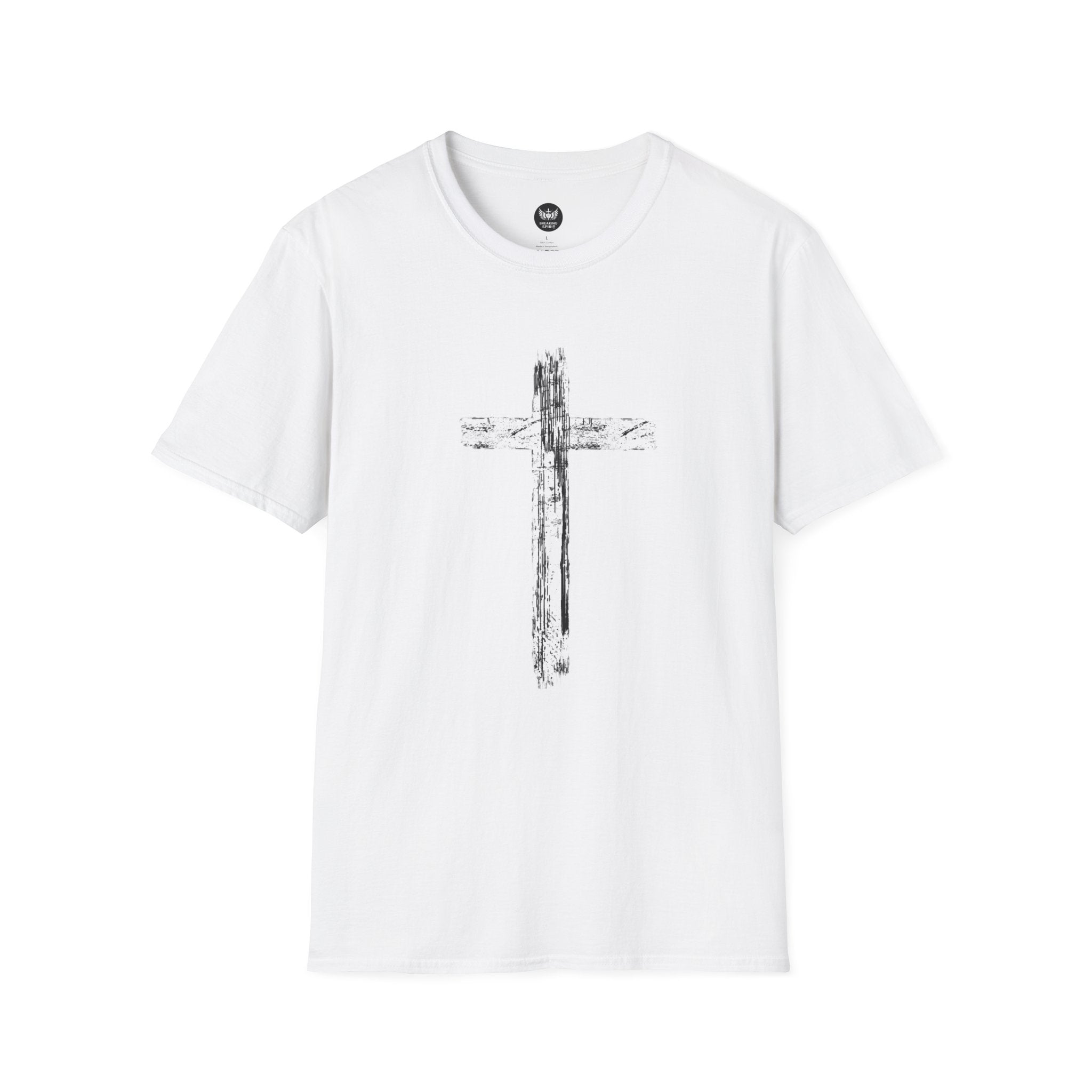 Christian Cross T-Shirt — Minimal Grunge Faith Tee