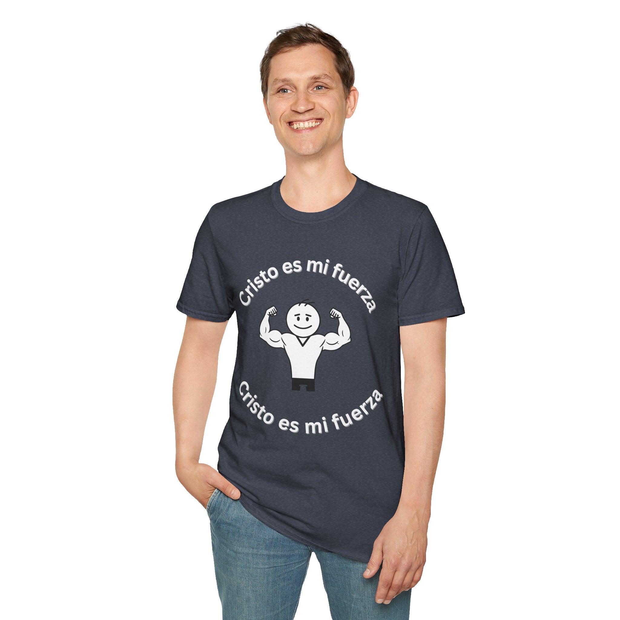 Camiseta cristiana de fuerza — Camiseta de entrenamiento de fe "Cristo es mi fuerza"