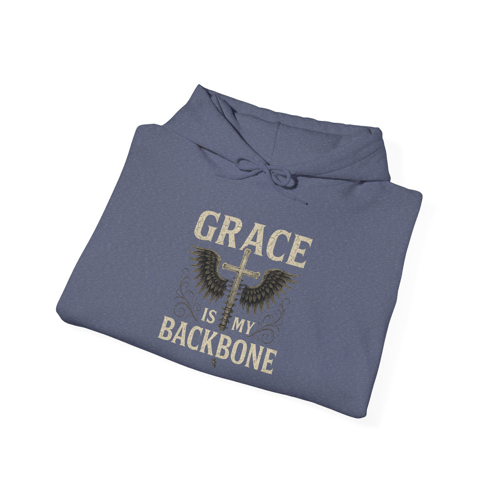 Sudadera con capucha Grace Is My Backbone | Sudadera con capucha con estampado Faith Wings