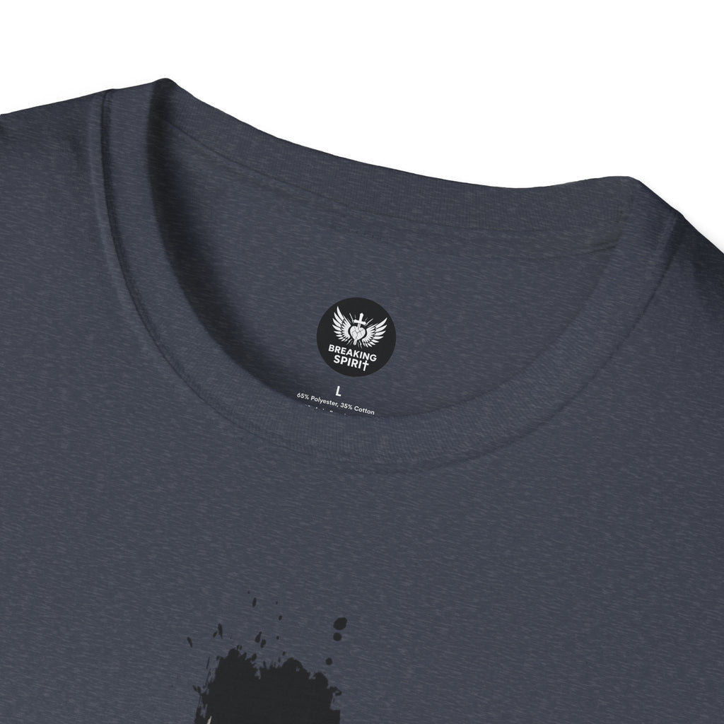Camiseta con Cruz de Pincel Grunge — Camiseta Cristiana Desgastada