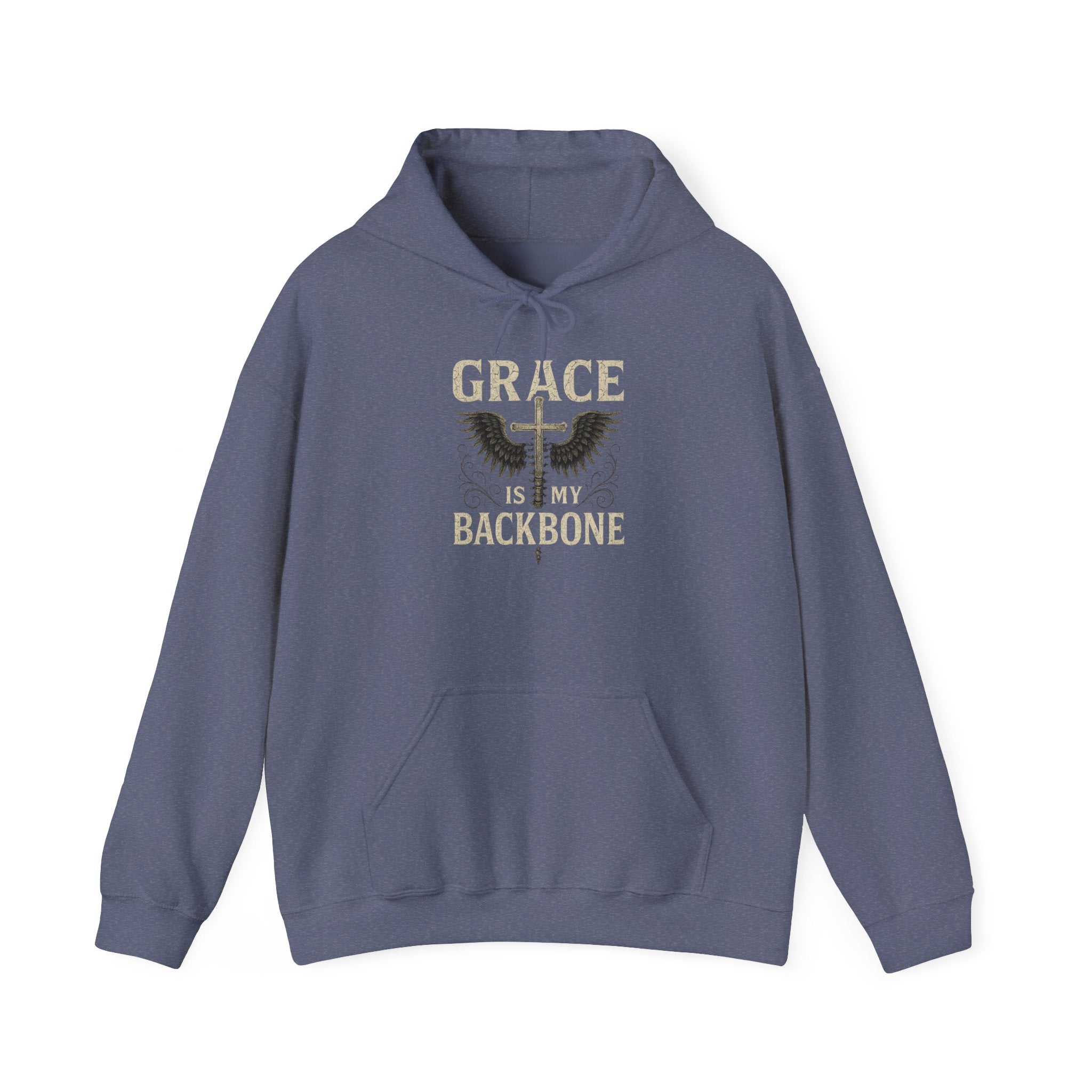 Sudadera con capucha Grace Is My Backbone | Sudadera con capucha con estampado Faith Wings