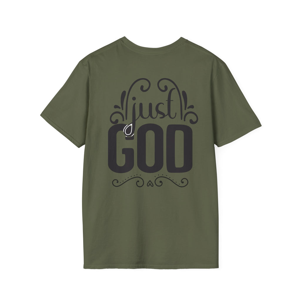 Christian T-Shirt — "Just God" Cross Faith Tee