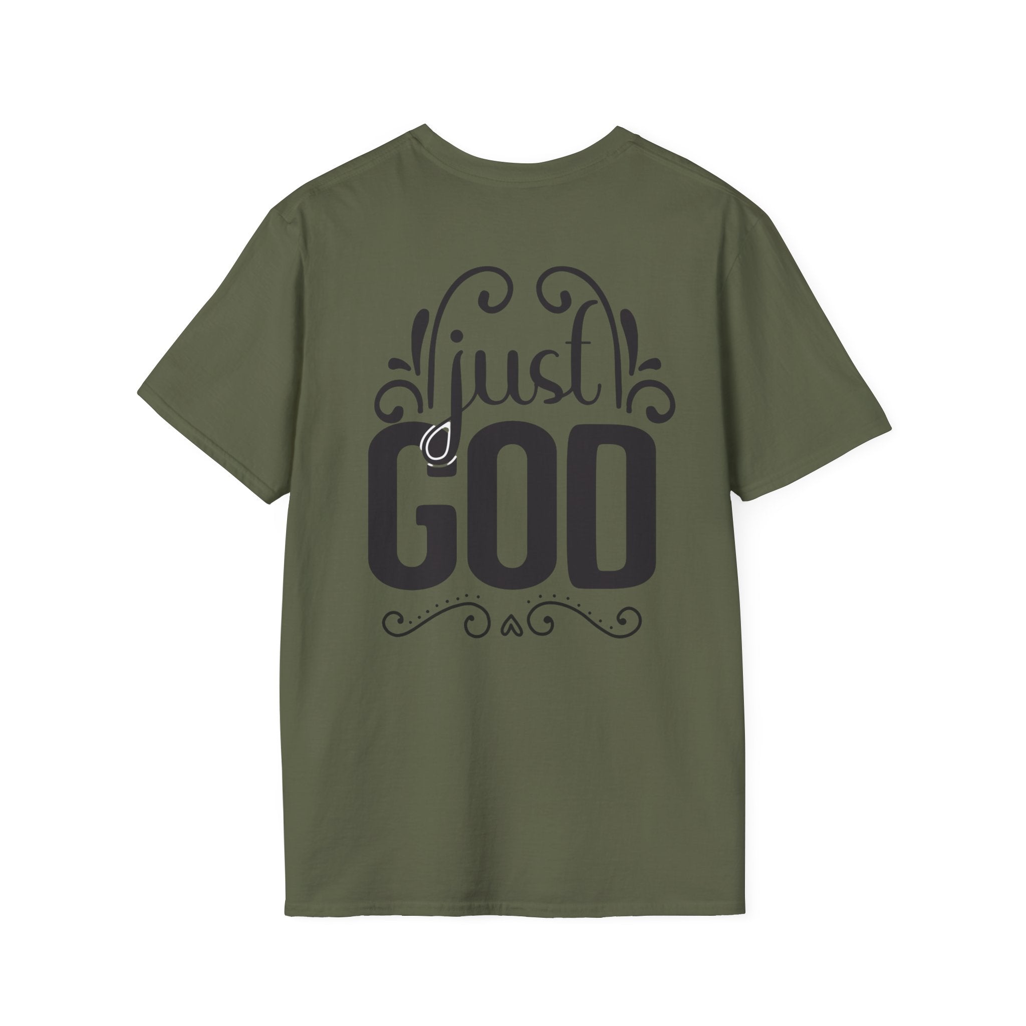 Christian T-Shirt — "Just God" Cross Faith Tee