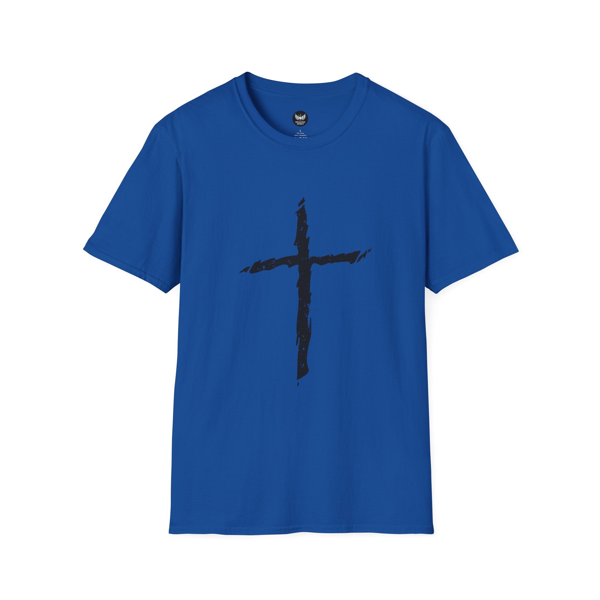 Christian Brushstroke Cross T-Shirt — Minimal Faith Graphic Tee