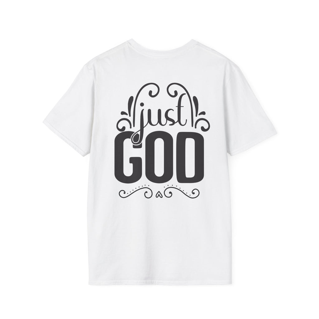 Christian T-Shirt — "Just God" Cross Faith Tee