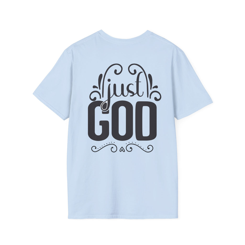 Christian T-Shirt — "Just God" Cross Faith Tee