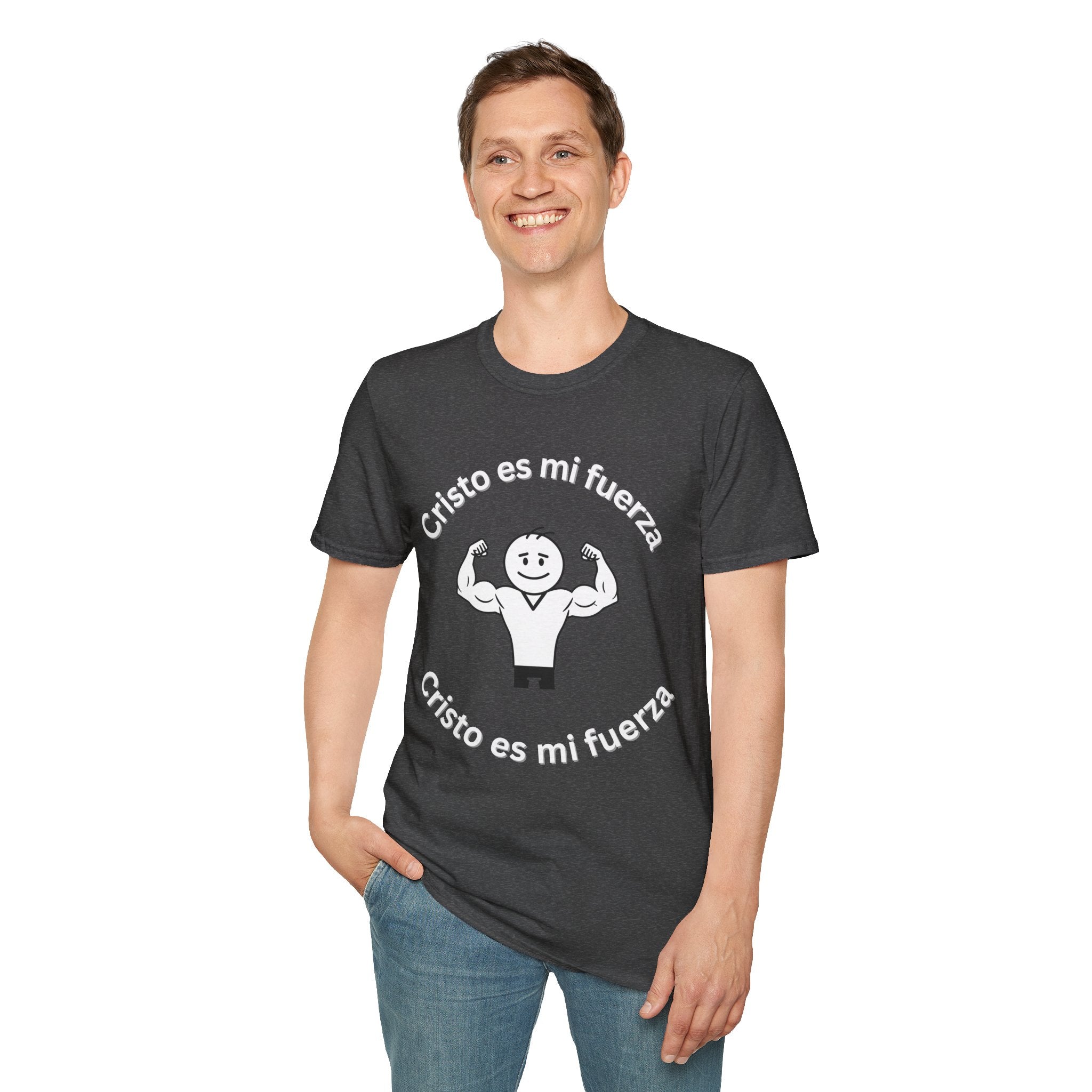 Camiseta cristiana de fuerza — Camiseta de entrenamiento de fe "Cristo es mi fuerza"