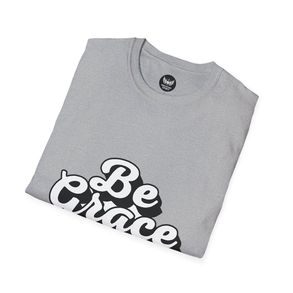 Be Grace script logo T-Shirt | inspirational typography, black white design