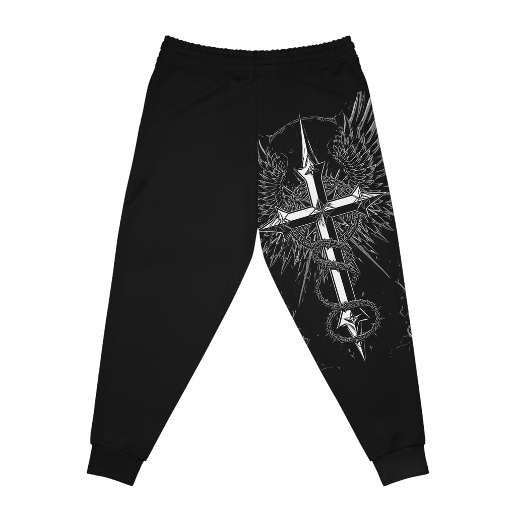 Pantalones de chándal Winged Cross Sword | Pantalones de chándal deportivos AOP