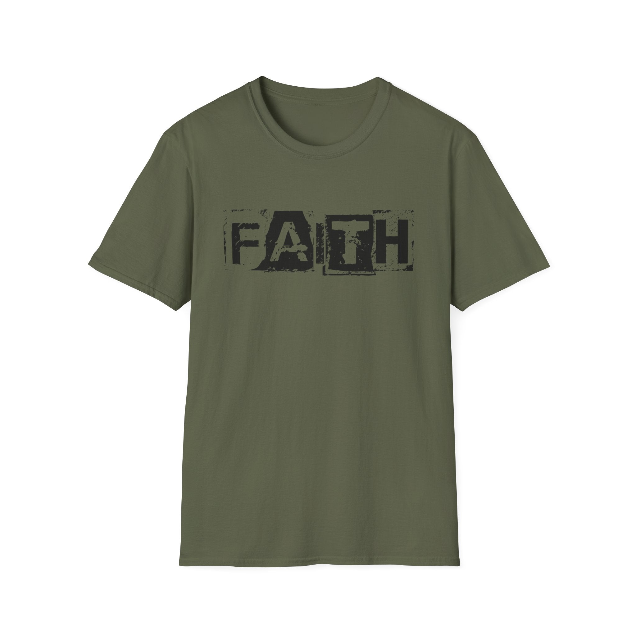 Faith Distressed Block T-Shirt — Christian Inspirational Graphic Tee