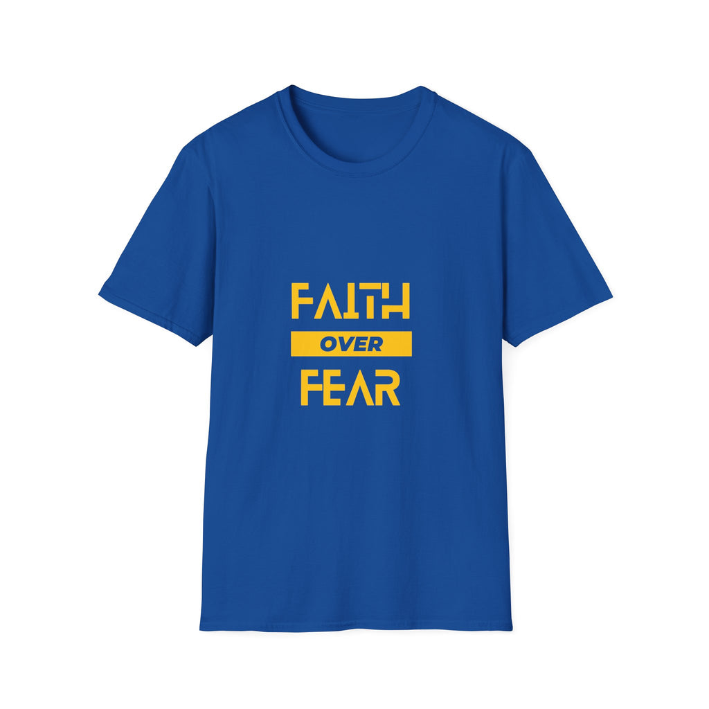 Camiseta "Fe sobre Miedo" | Camiseta Cristiana con Letras Amarillas