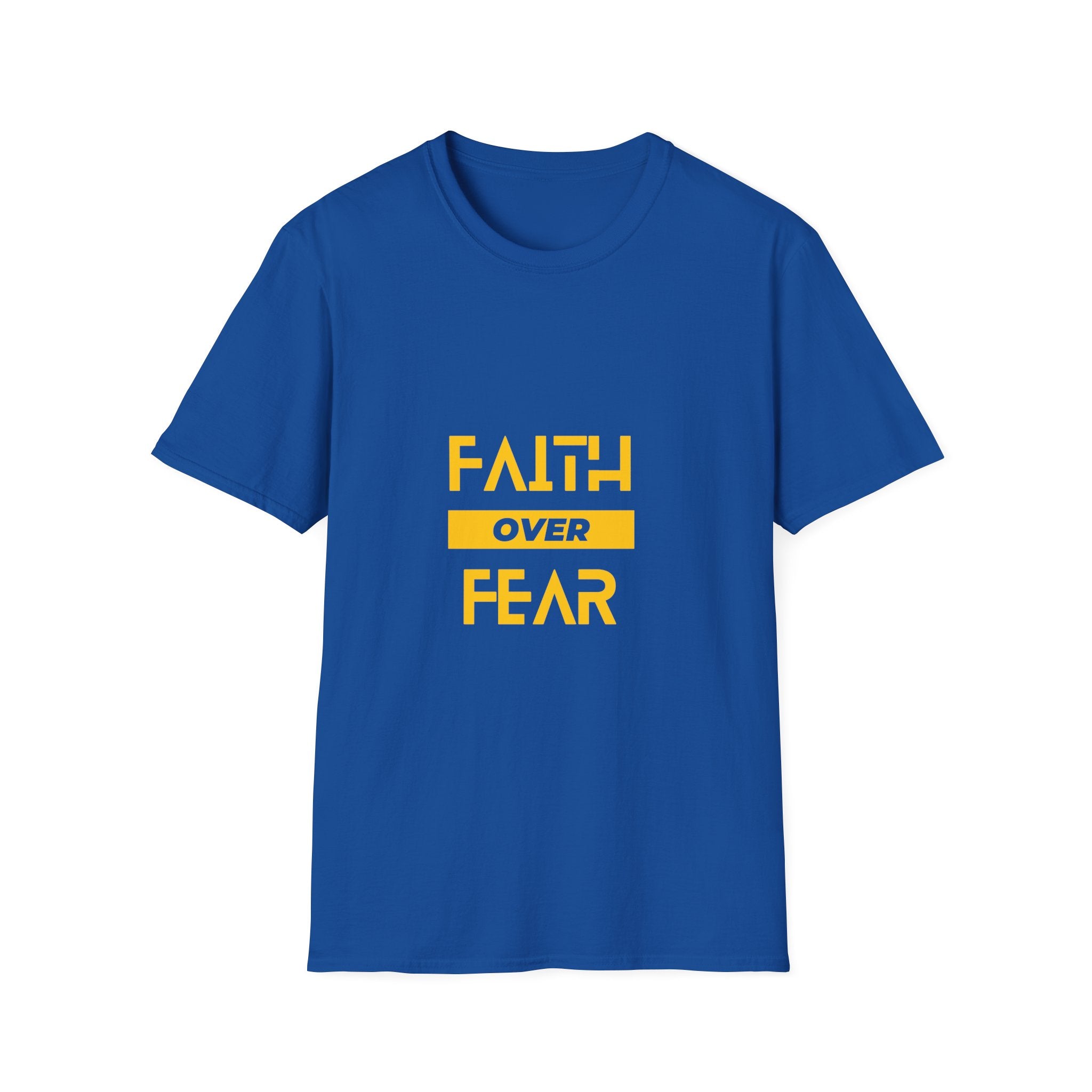 Camiseta "Fe sobre Miedo" | Camiseta Cristiana con Letras Amarillas