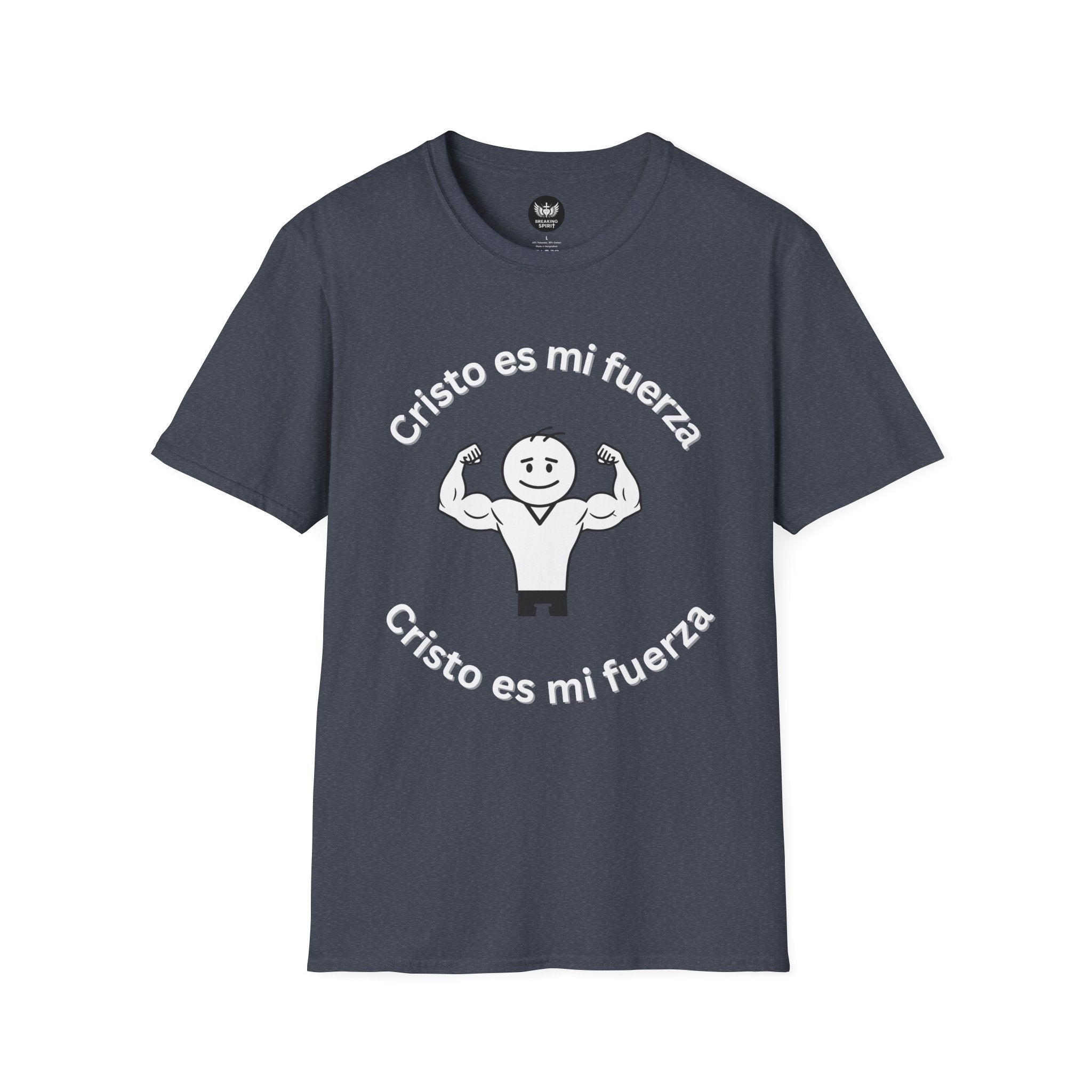 Camiseta cristiana de fuerza — Camiseta de entrenamiento de fe "Cristo es mi fuerza"