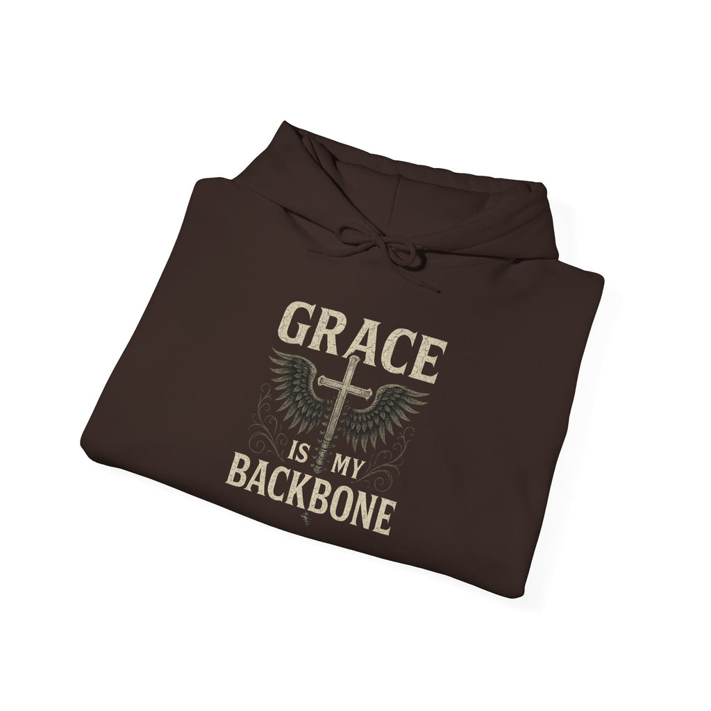 Sudadera con capucha Grace Is My Backbone | Sudadera con capucha con estampado Faith Wings