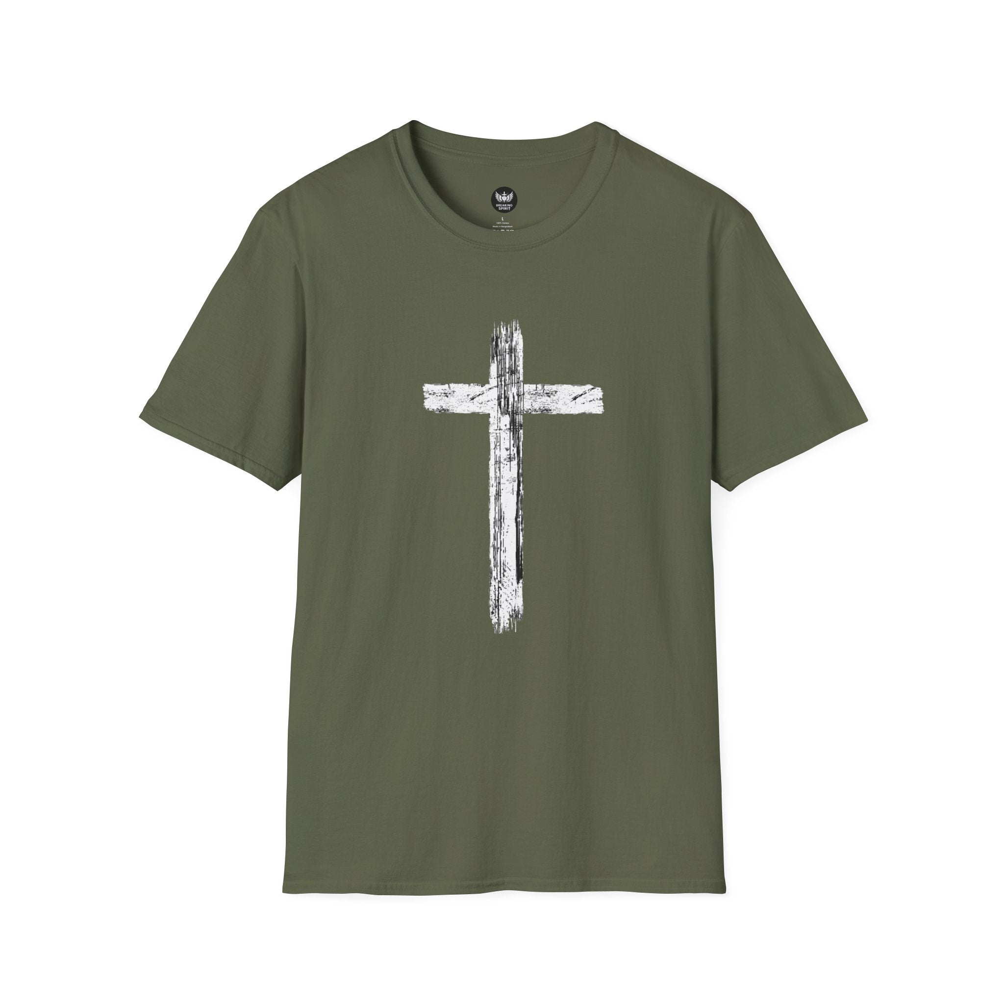 Christian Cross T-Shirt — Minimal Grunge Faith Tee