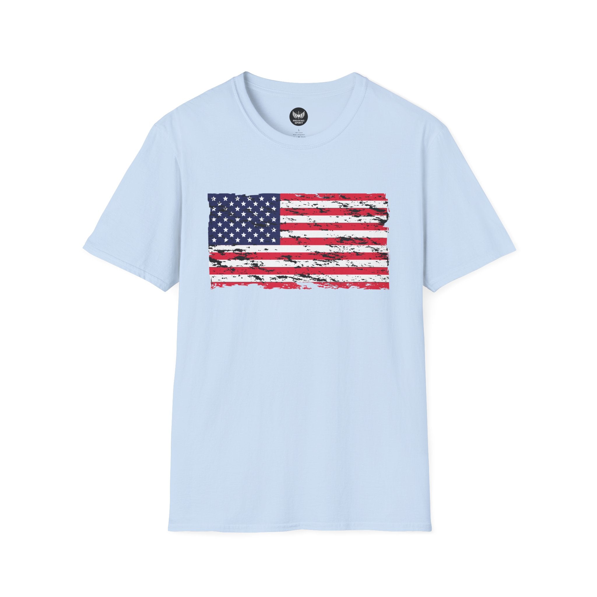 Distressed American Flag T-Shirt — Vintage USA Patriotic Tee