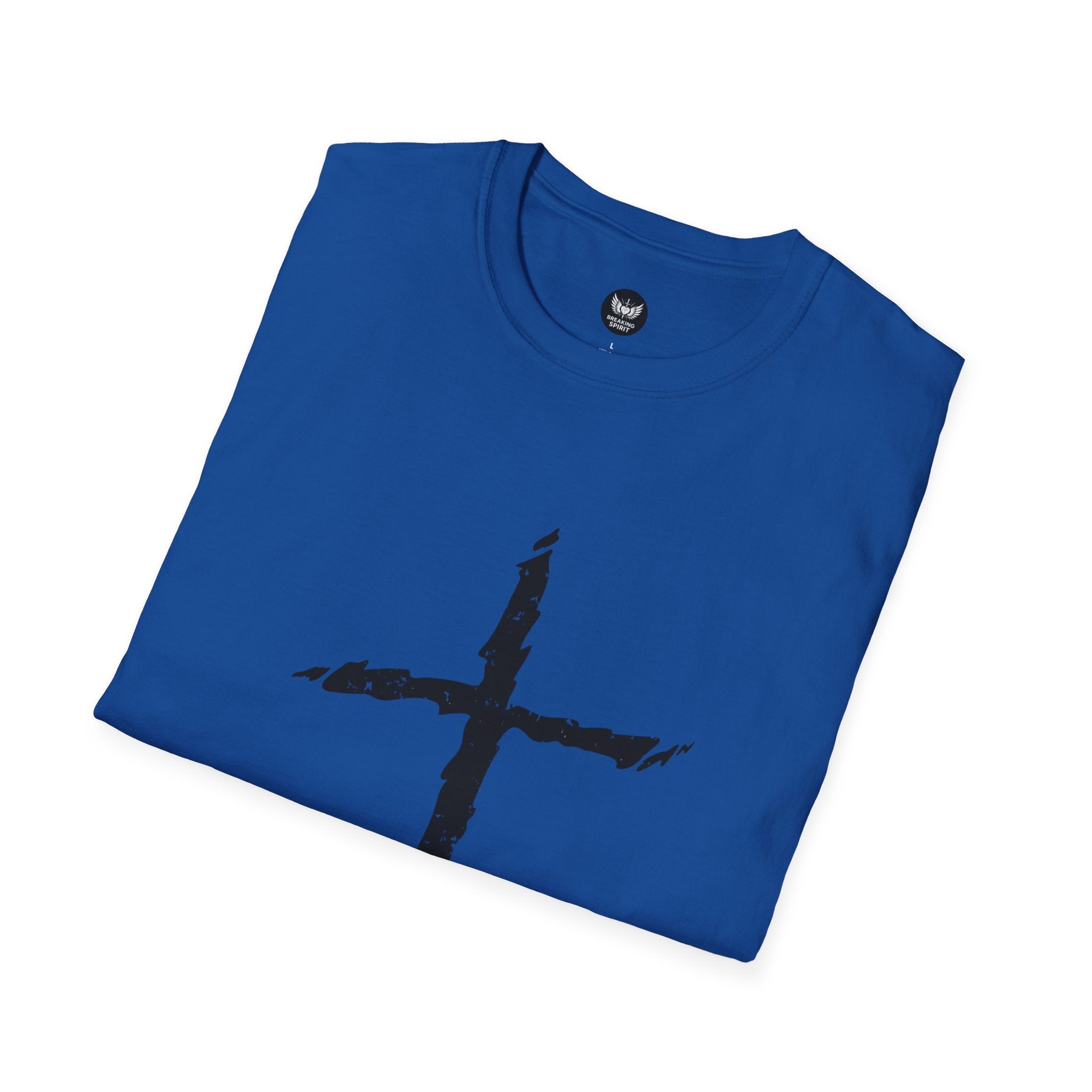Camiseta Cruzada Pincelada Cristiana — Camiseta Gráfica de Fe Minimalista