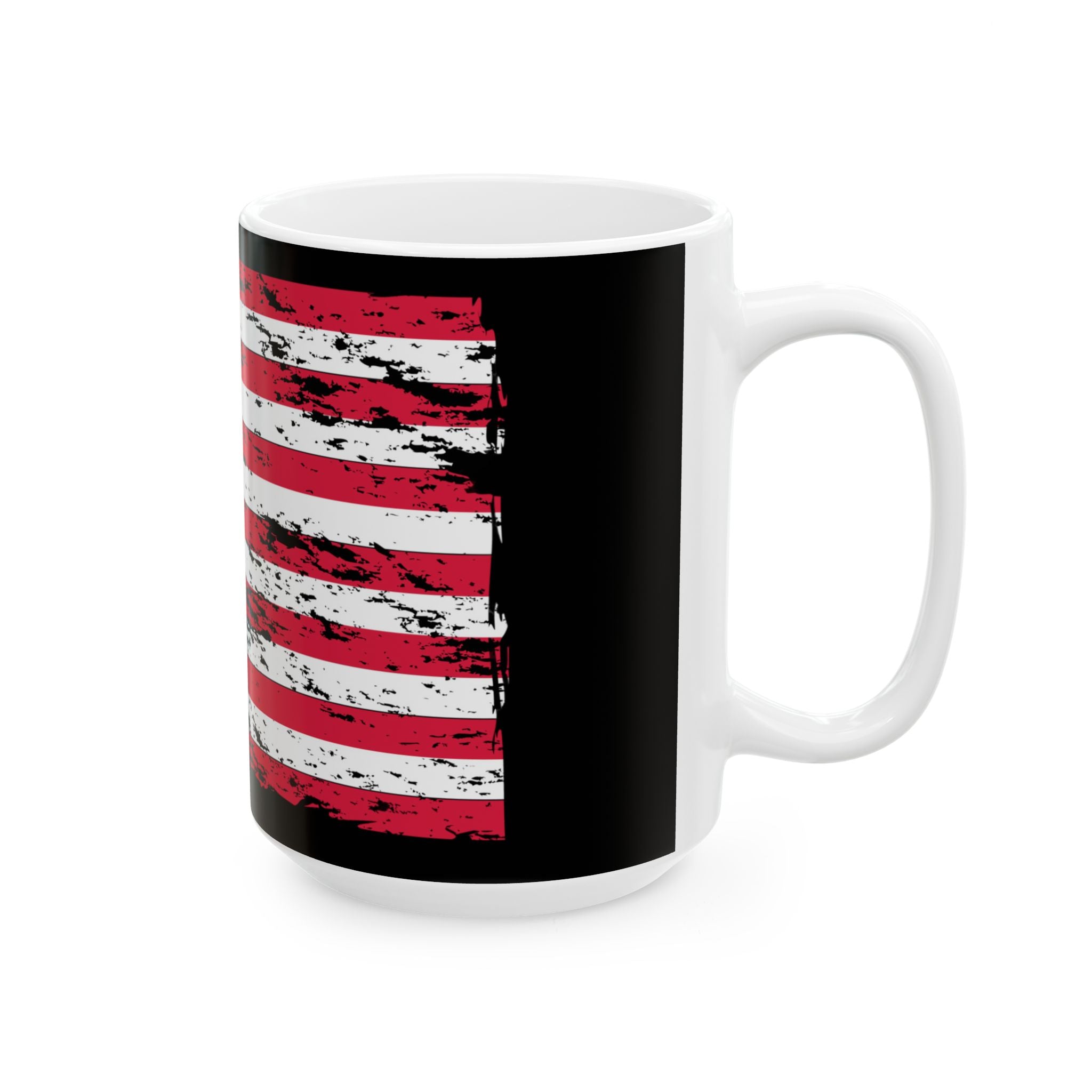 Distressed American Flag Ceramic Mug — Patriotic Coffee Cup (11oz & 15oz)