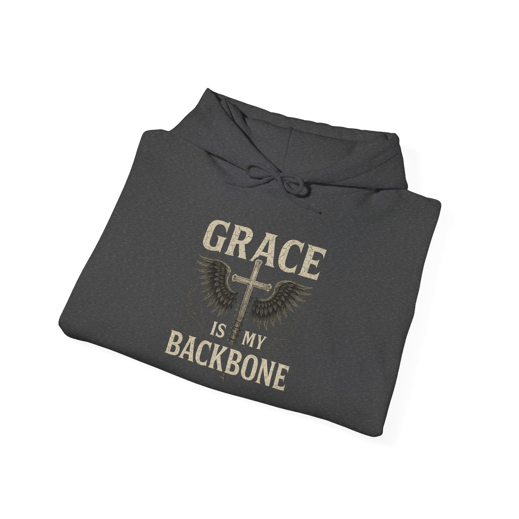 Sudadera con capucha Grace Is My Backbone | Sudadera con capucha con estampado Faith Wings