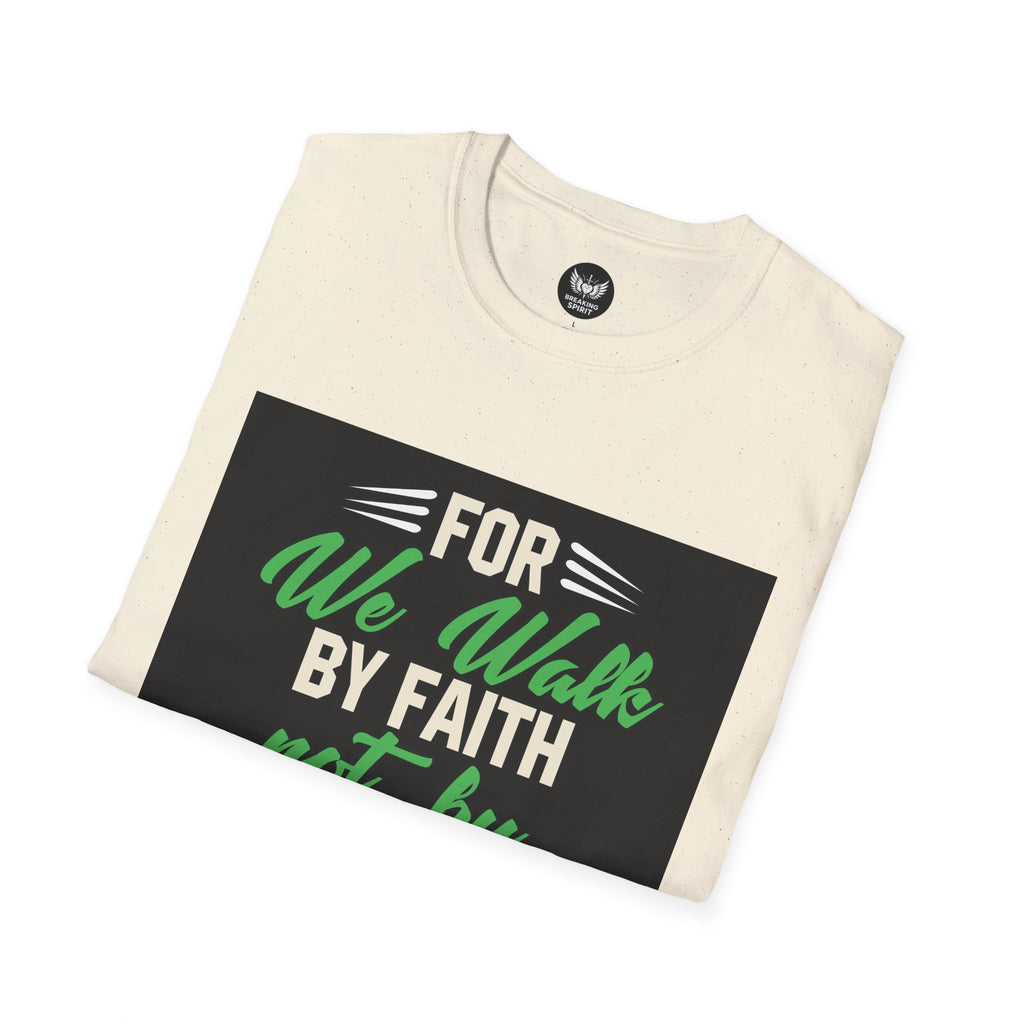 Camiseta de fe — Camiseta gráfica cristiana "Porque por fe andamos, no por vista"