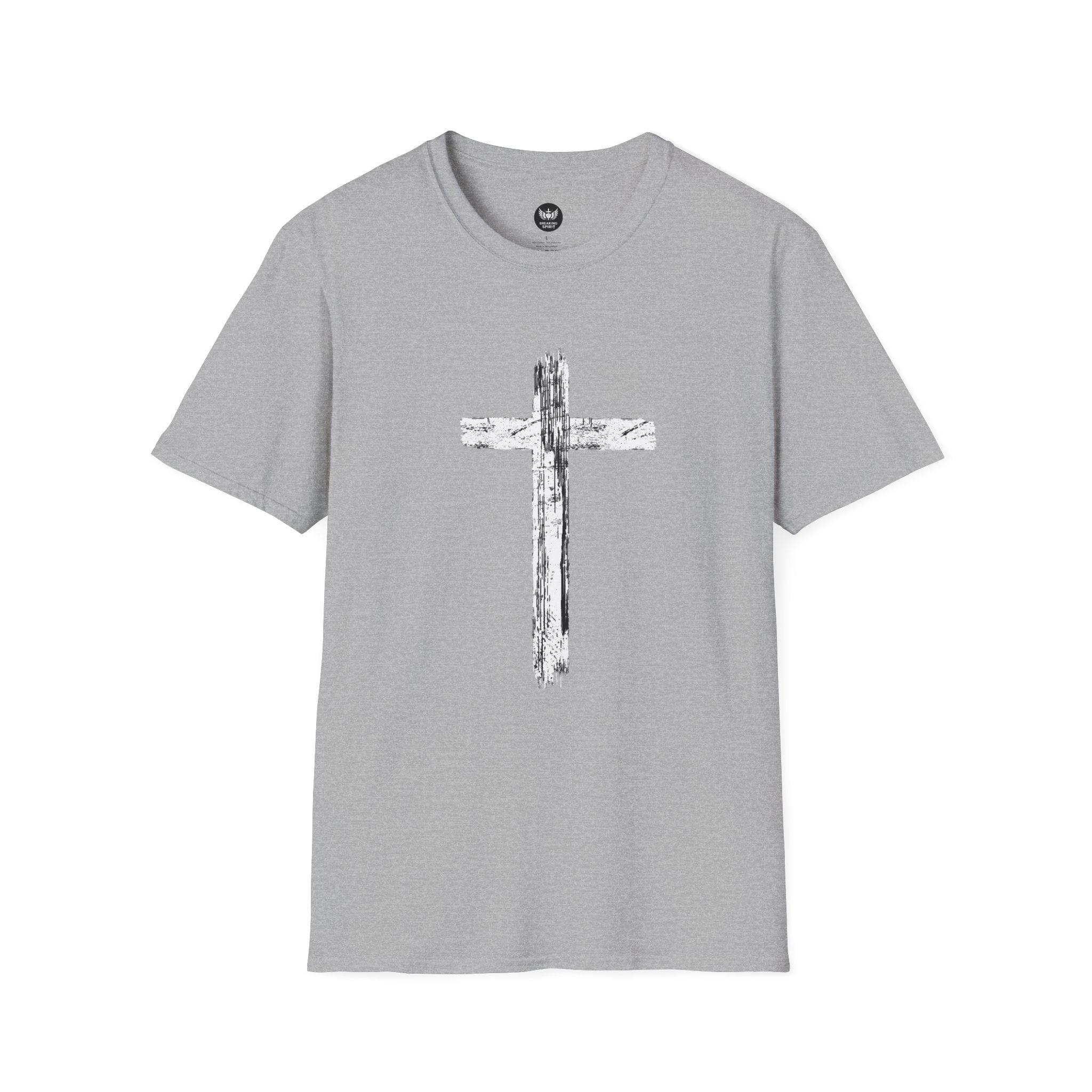 Christian Cross T-Shirt — Minimal Grunge Faith Tee