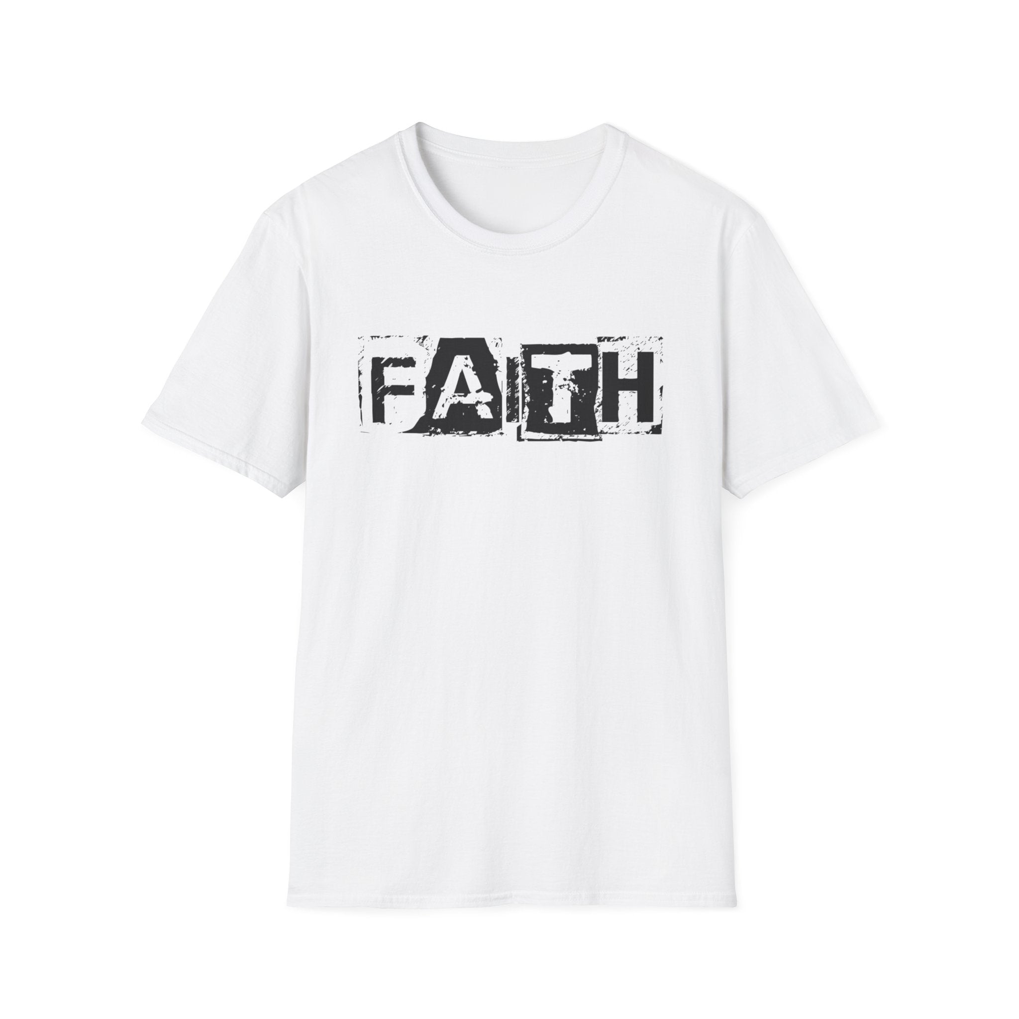 Faith Distressed Block T-Shirt — Christian Inspirational Graphic Tee