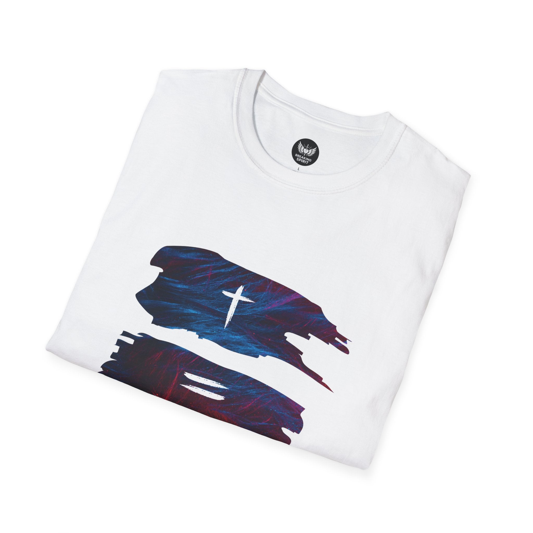 Cross, Equals, Heart shirt | Christian faith brushstroke design T-Shirt