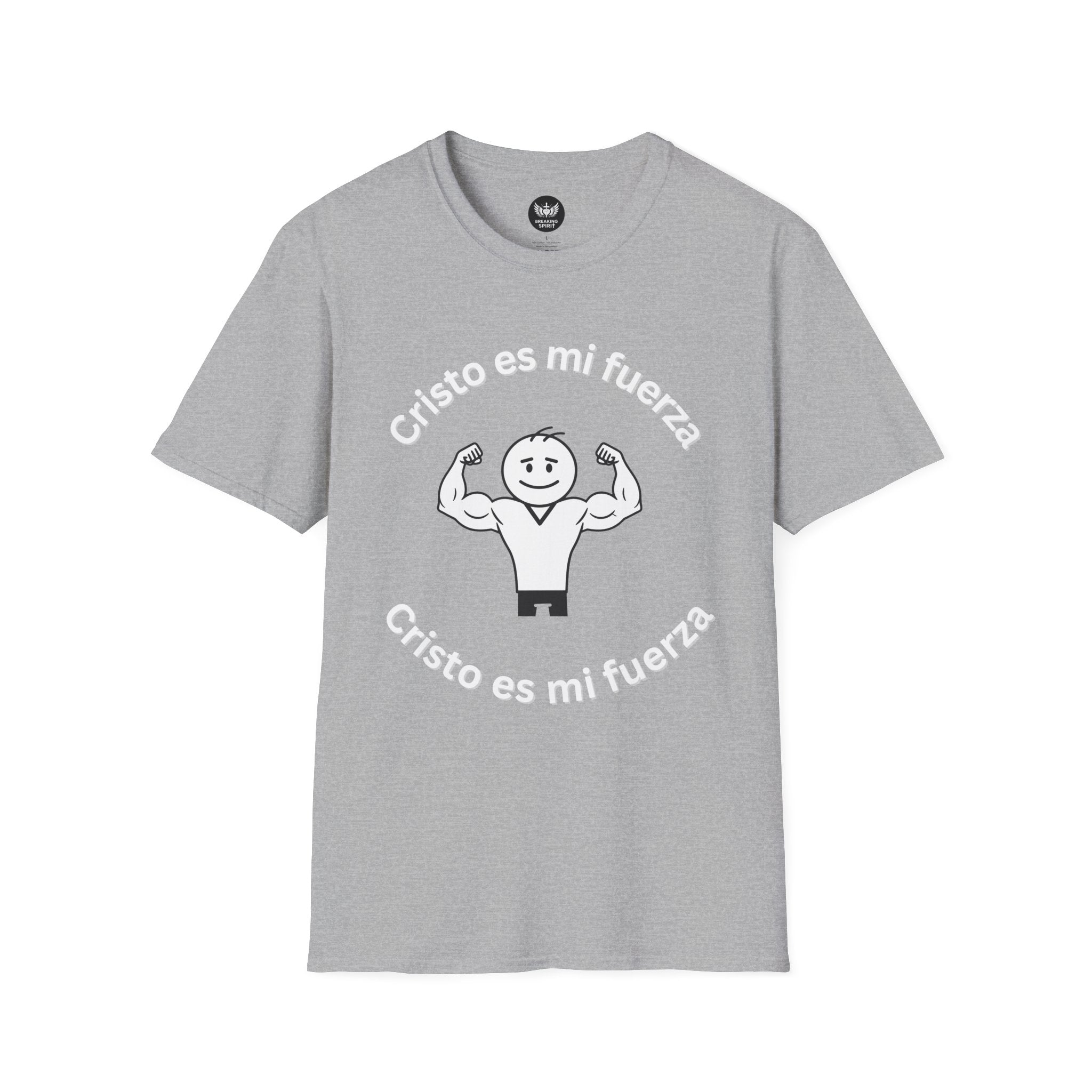 Camiseta cristiana de fuerza — Camiseta de entrenamiento de fe "Cristo es mi fuerza"