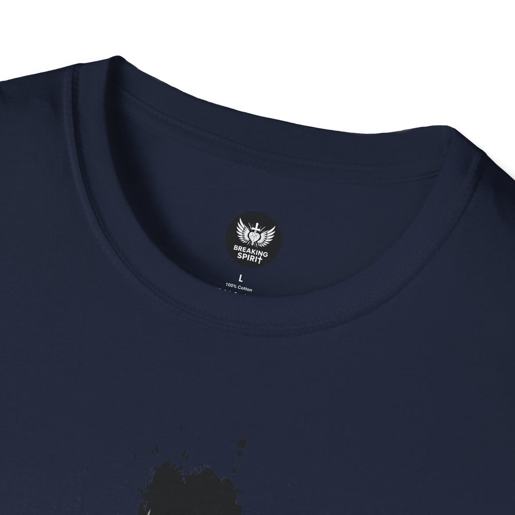 Camiseta con Cruz de Pincel Grunge — Camiseta Cristiana Desgastada