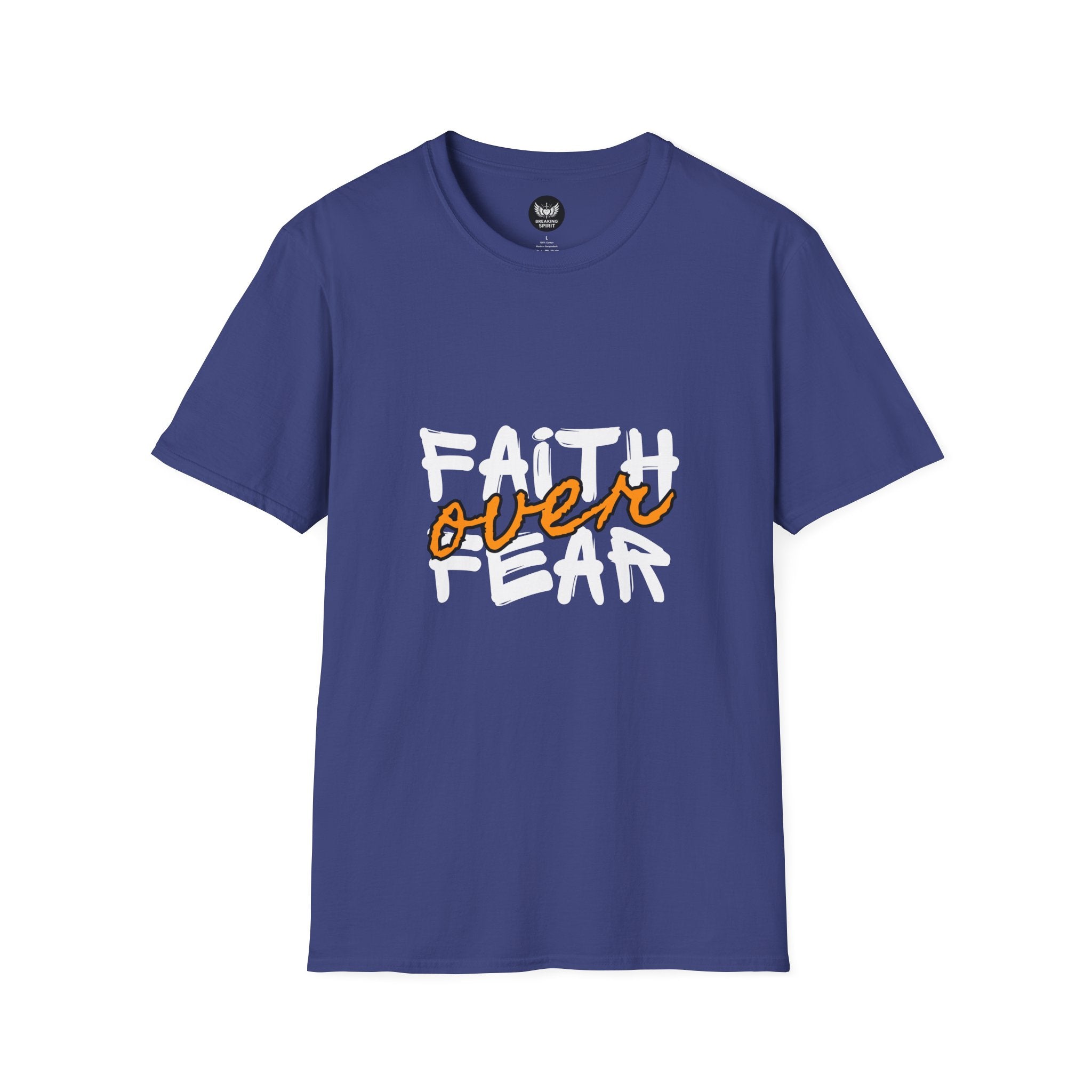 Camiseta Fe sobre Miedo | Tipografía Cristiana Inspiradora