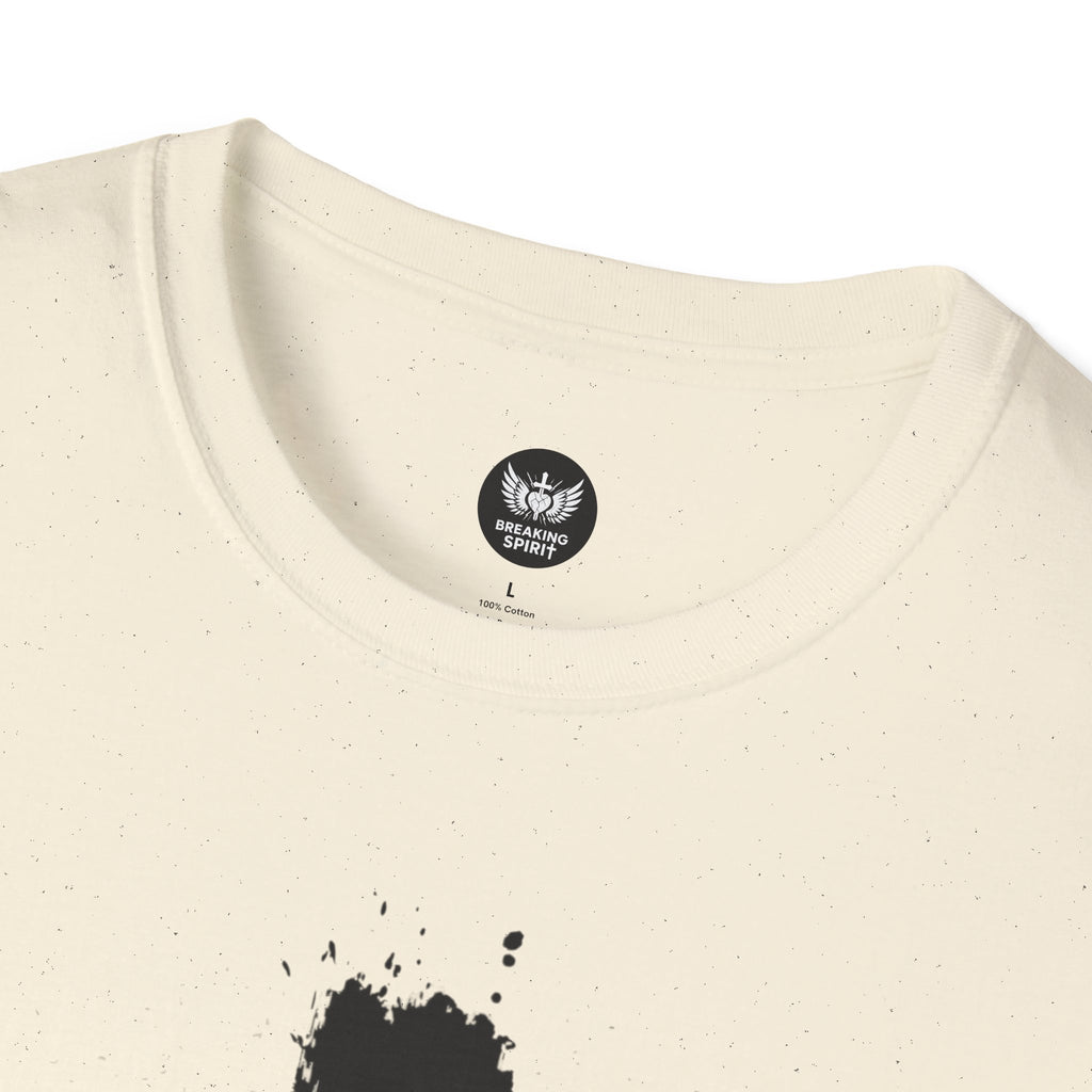 Camiseta con Cruz de Pincel Grunge — Camiseta Cristiana Desgastada