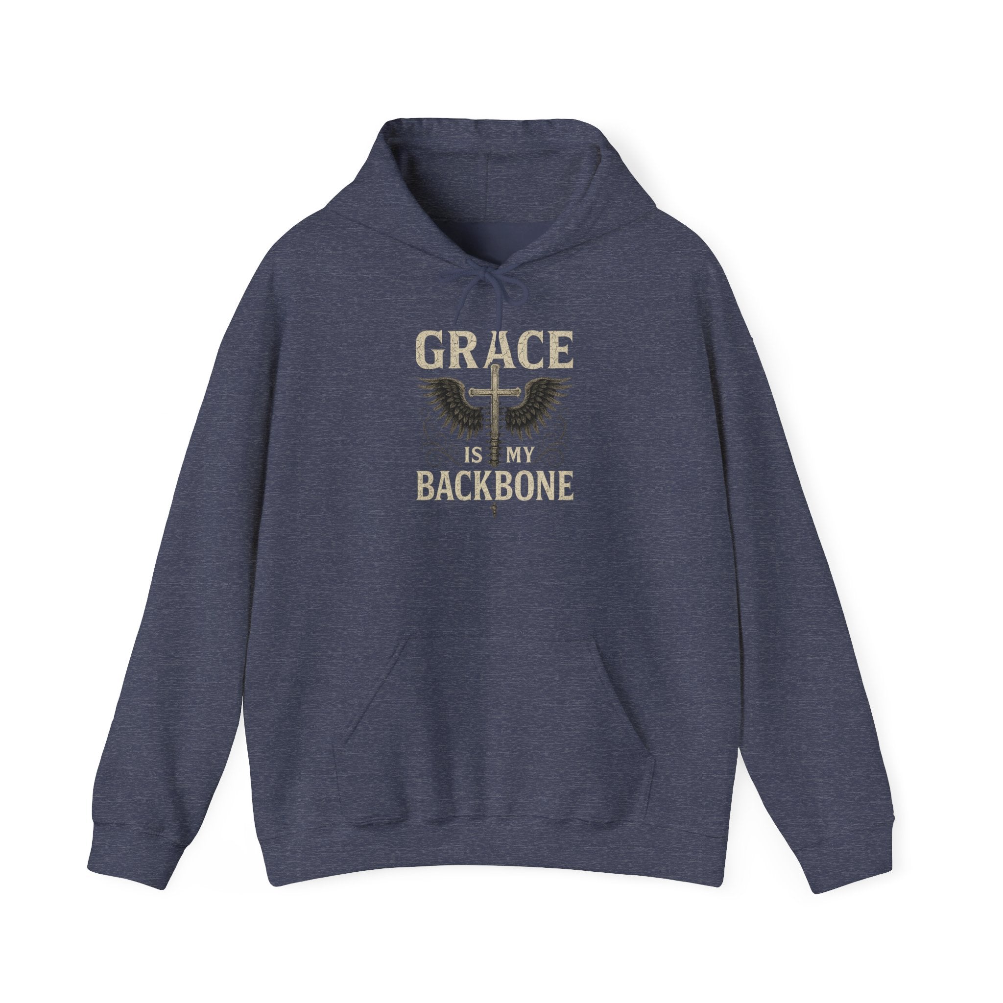 Sudadera con capucha Grace Is My Backbone | Sudadera con capucha con estampado Faith Wings