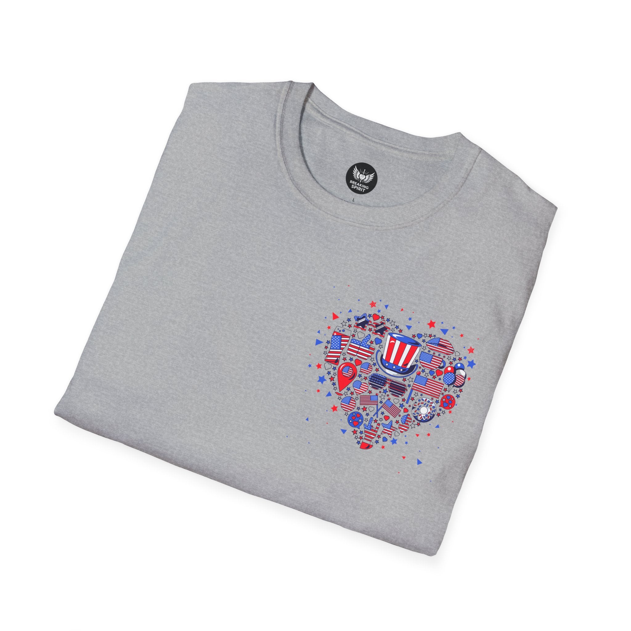 Camiseta gráfica Corazón patriótico