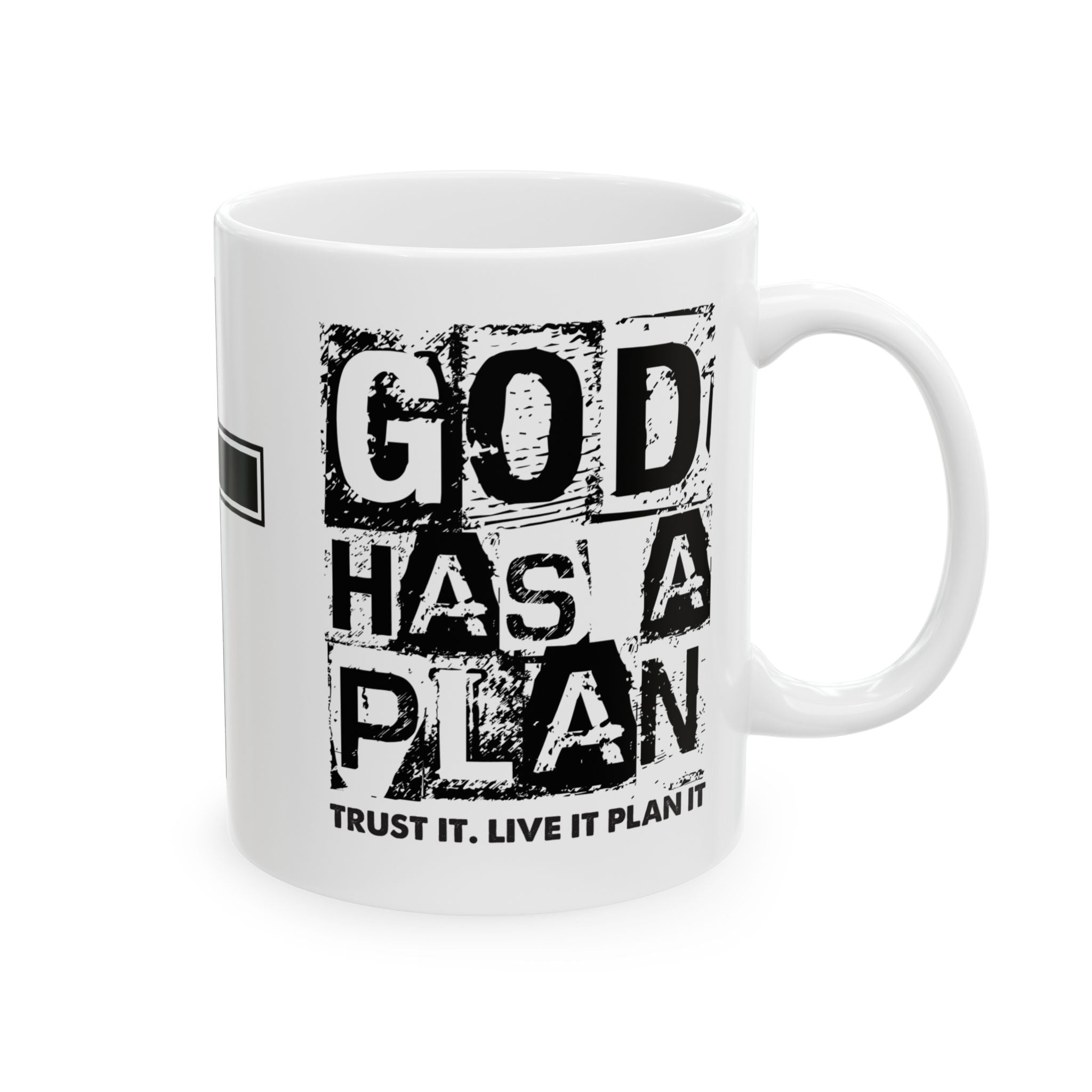 Faith Cross Ceramic Mug — "God Has a Plan" Inspirational Coffee Cup (11oz/15oz)