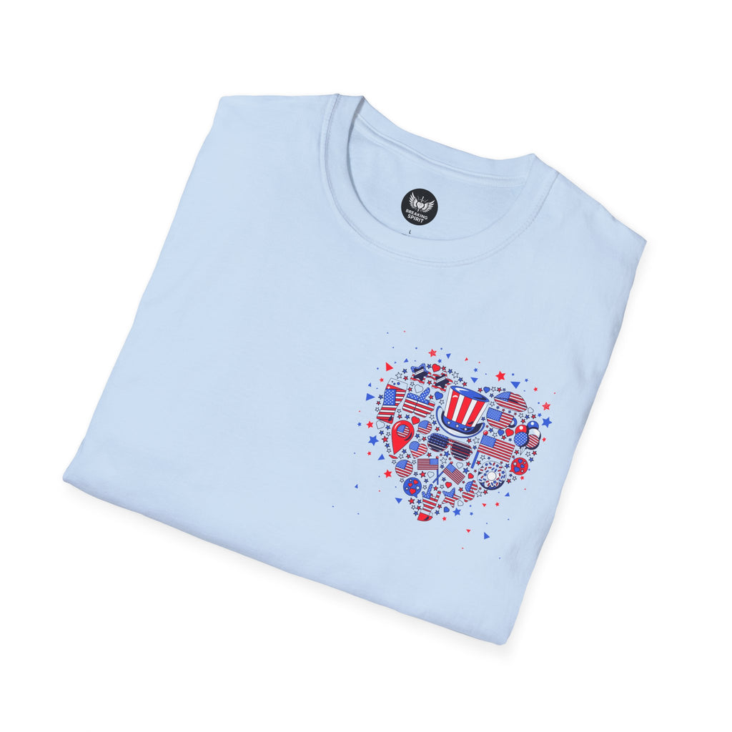 Camiseta gráfica Corazón patriótico