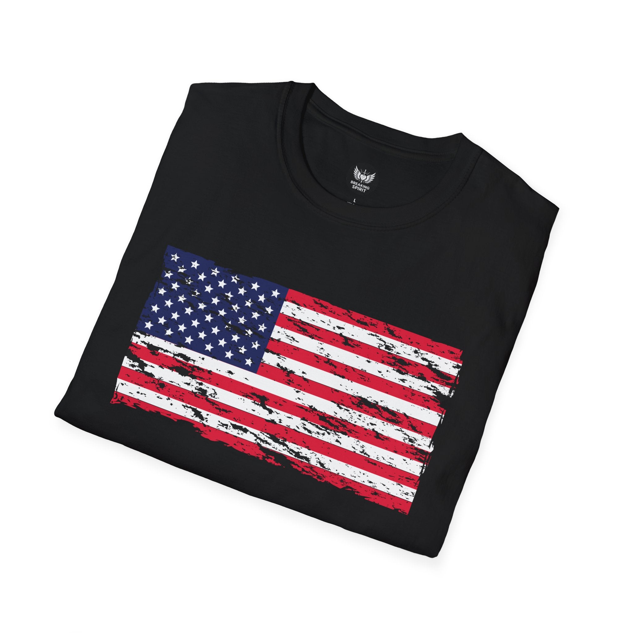Distressed American Flag T-Shirt — Vintage USA Patriotic Tee