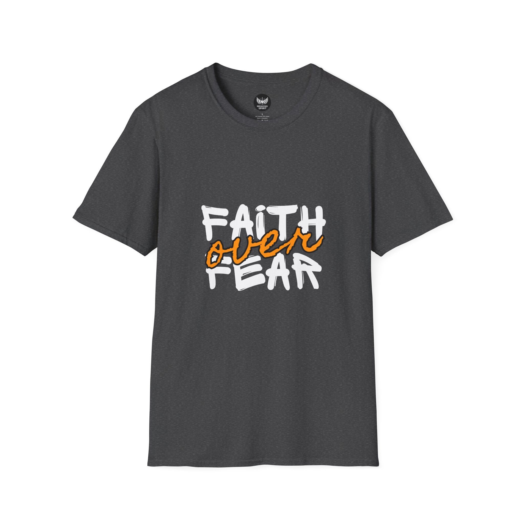 Camiseta Fe sobre Miedo | Tipografía Cristiana Inspiradora