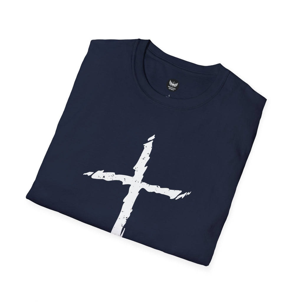 Camiseta Cruzada Pincelada — Camiseta Minimalista de Fe Cristiana