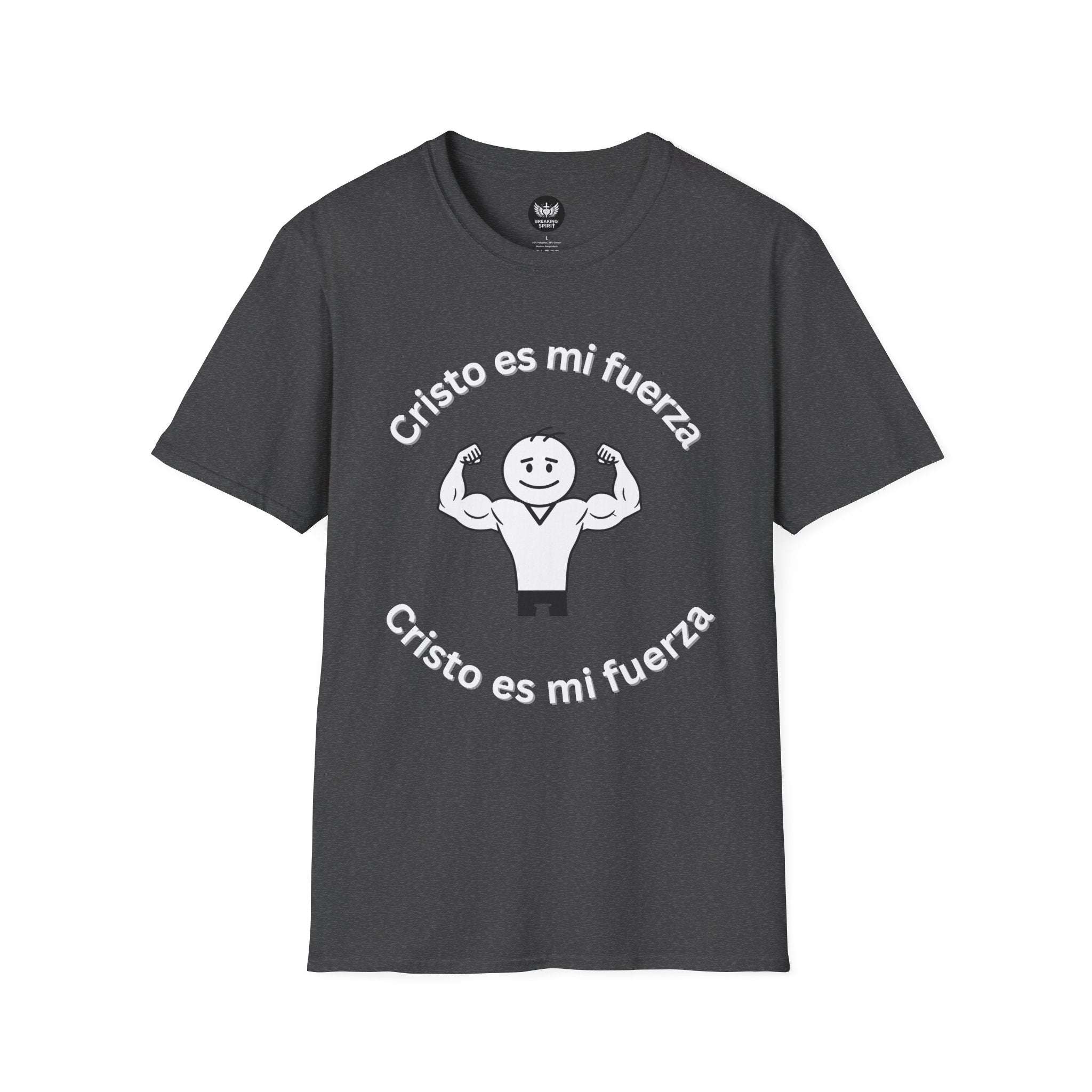 Camiseta cristiana de fuerza — Camiseta de entrenamiento de fe "Cristo es mi fuerza"